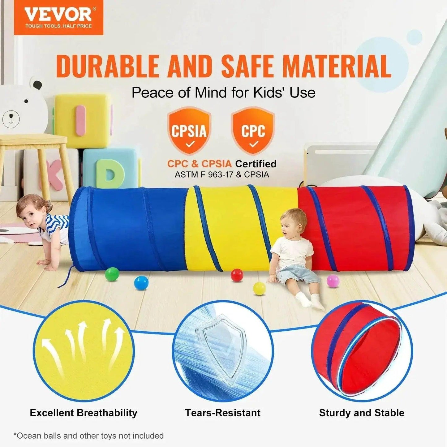  VEVOR Kids Play Tunnel Tent for Toddlers Indoor Outdoor Game -  ToylandEU™
