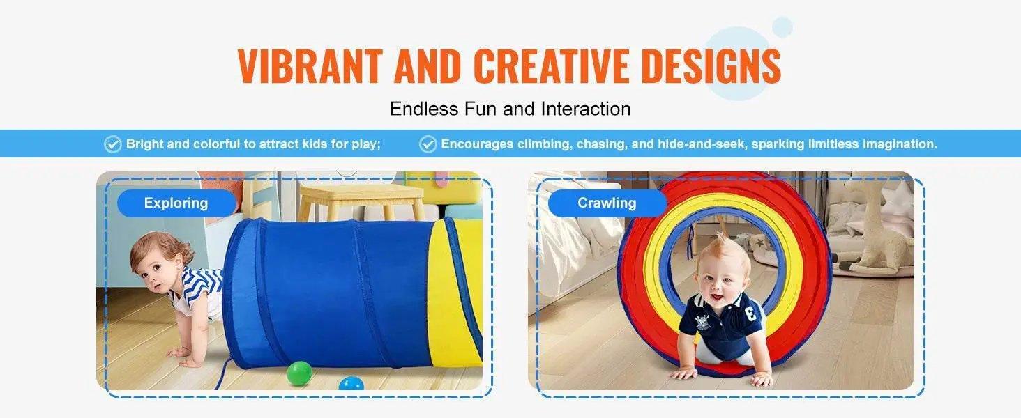  VEVOR Kids Play Tunnel Tent for Toddlers Indoor Outdoor Game -  ToylandEU™