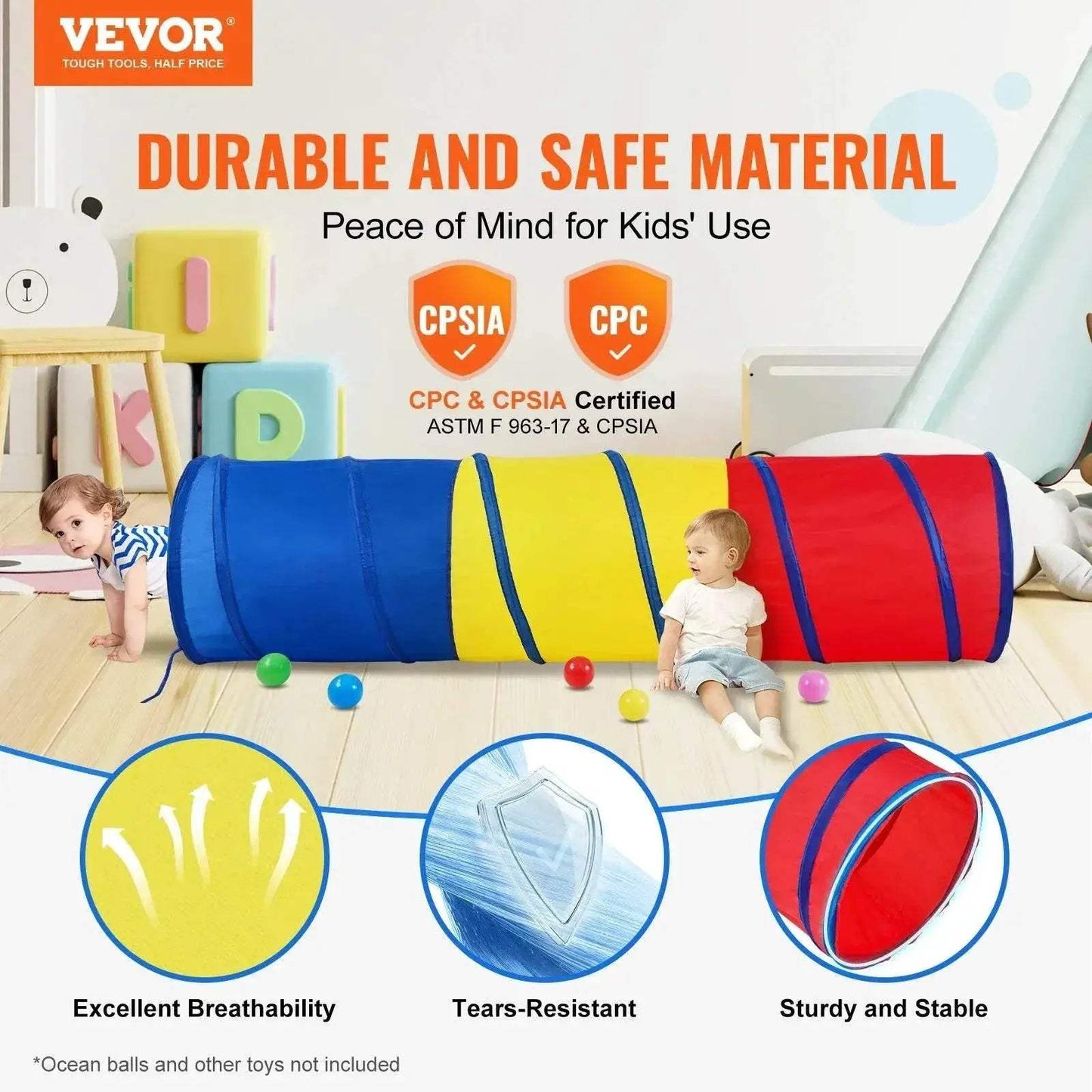  VEVOR Kids Play Tunnel Tent for Toddlers Indoor Outdoor Game -  ToylandEU™