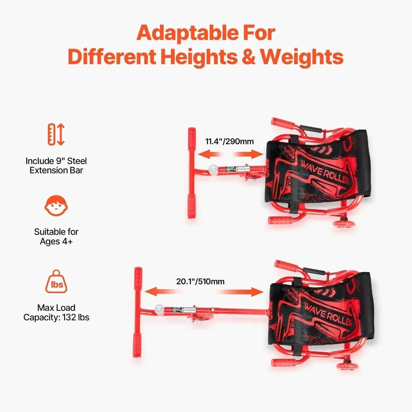  VEVOR Kids Ride on Scooter Swing for Outdoor Fun -  ToylandEU™