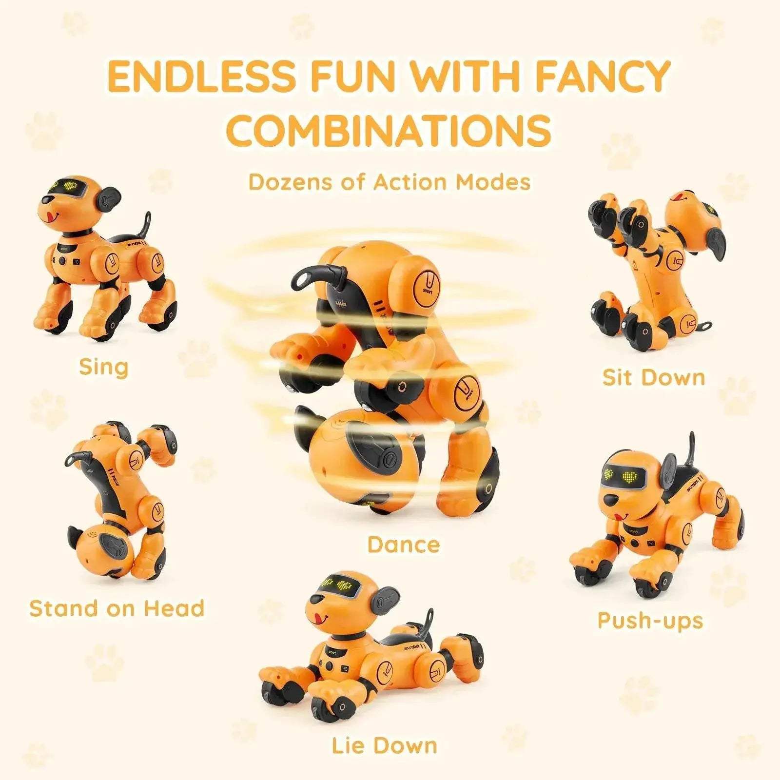 VEVOR Programmable Remote Control Robot Dog - Interactive Singing and Dancing Pet Toy for Kids Age 3+ - ToylandEU