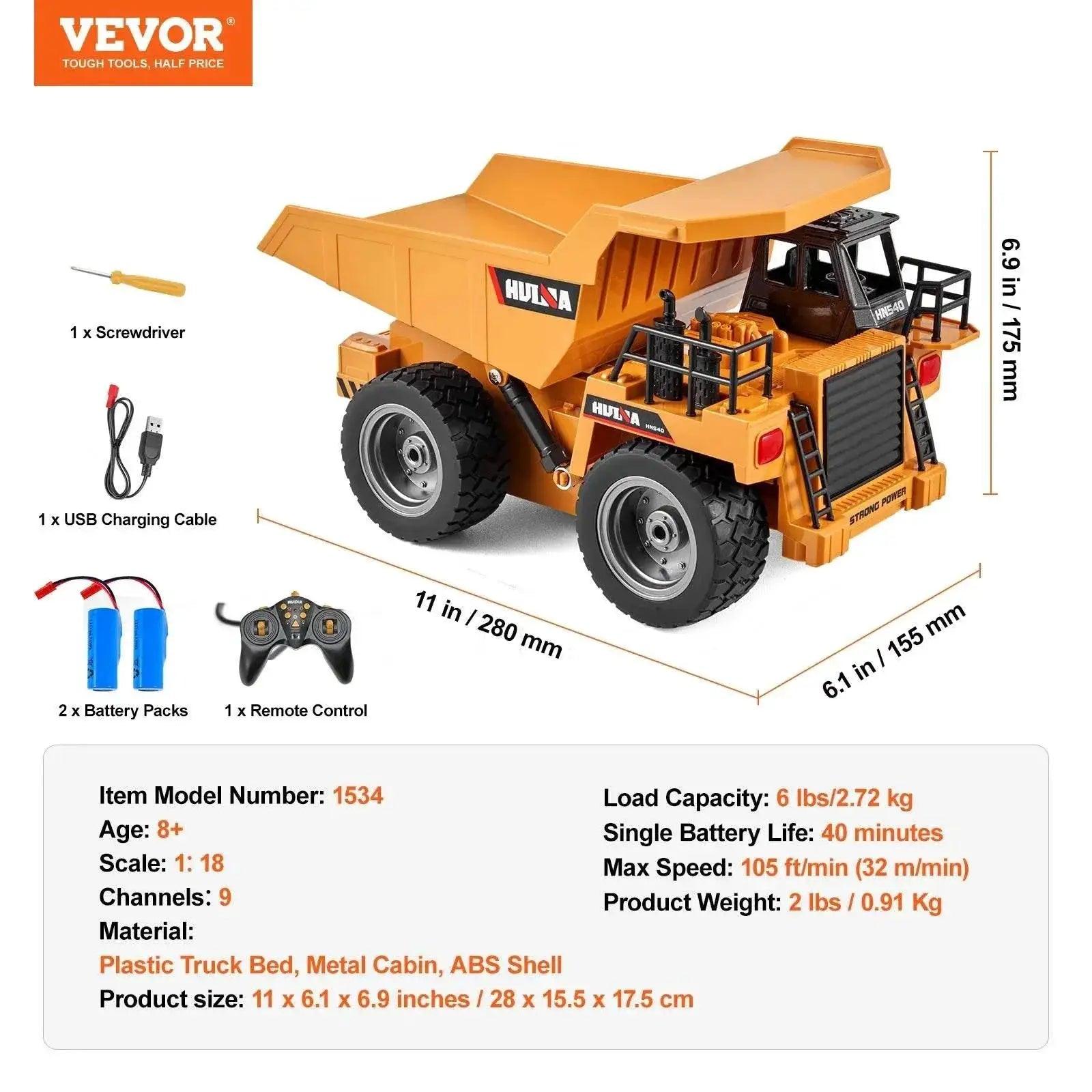  VEVOR RC Car Children Toys Remote Control Dump Truck Gift -  ToylandEU™