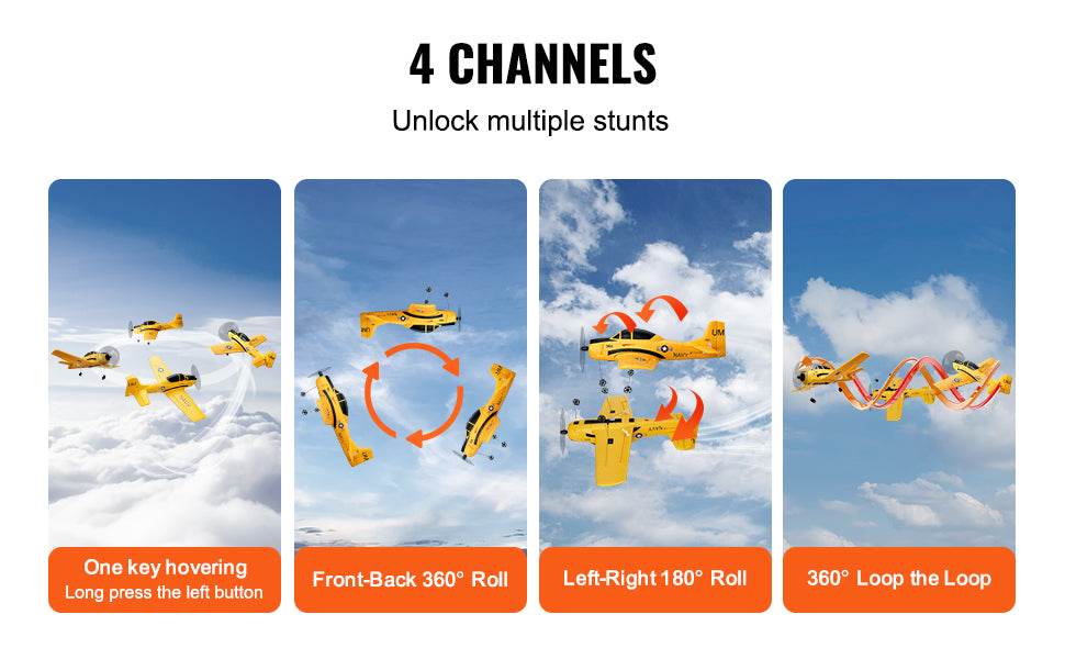 VEVOR RC Plane 2.4G 4CH Remote Control Airplane for Kids - ToylandEU