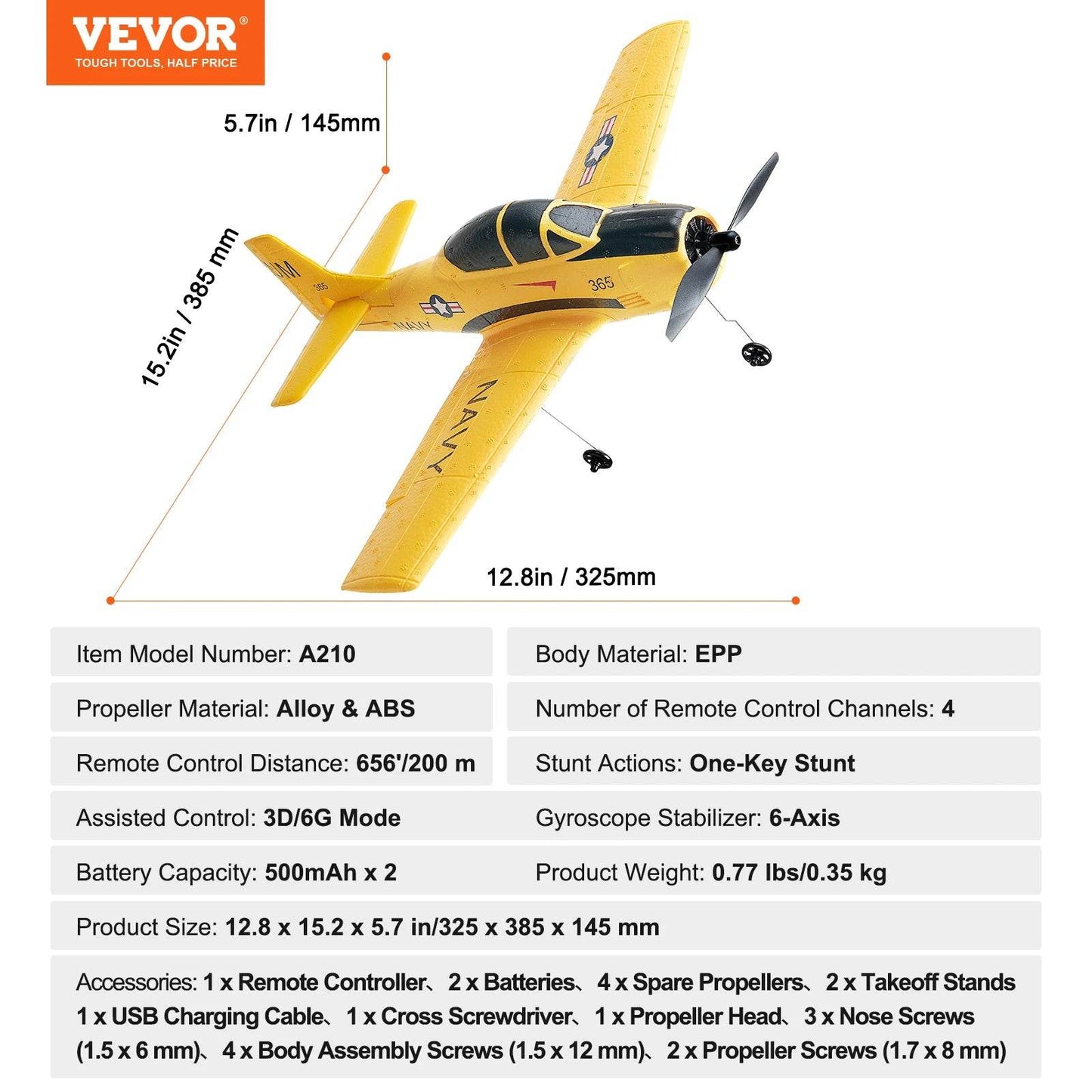 VEVOR RC Plane 2.4G 4CH Remote Control Airplane for Kids - ToylandEU