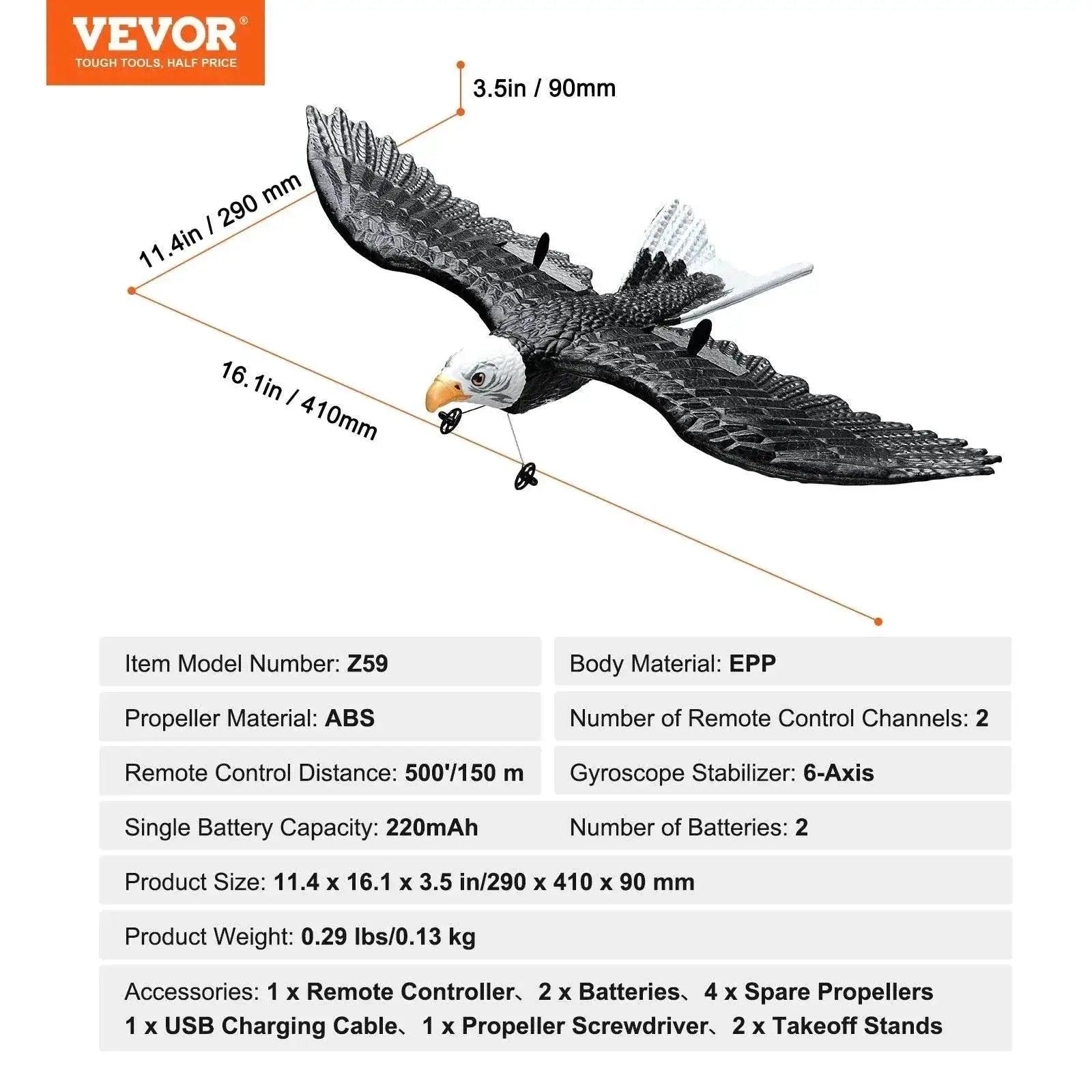  VEVOR RC Plane Wingspan Eagle Aircraft Fighter 2.4G 2CH -  ToylandEU™