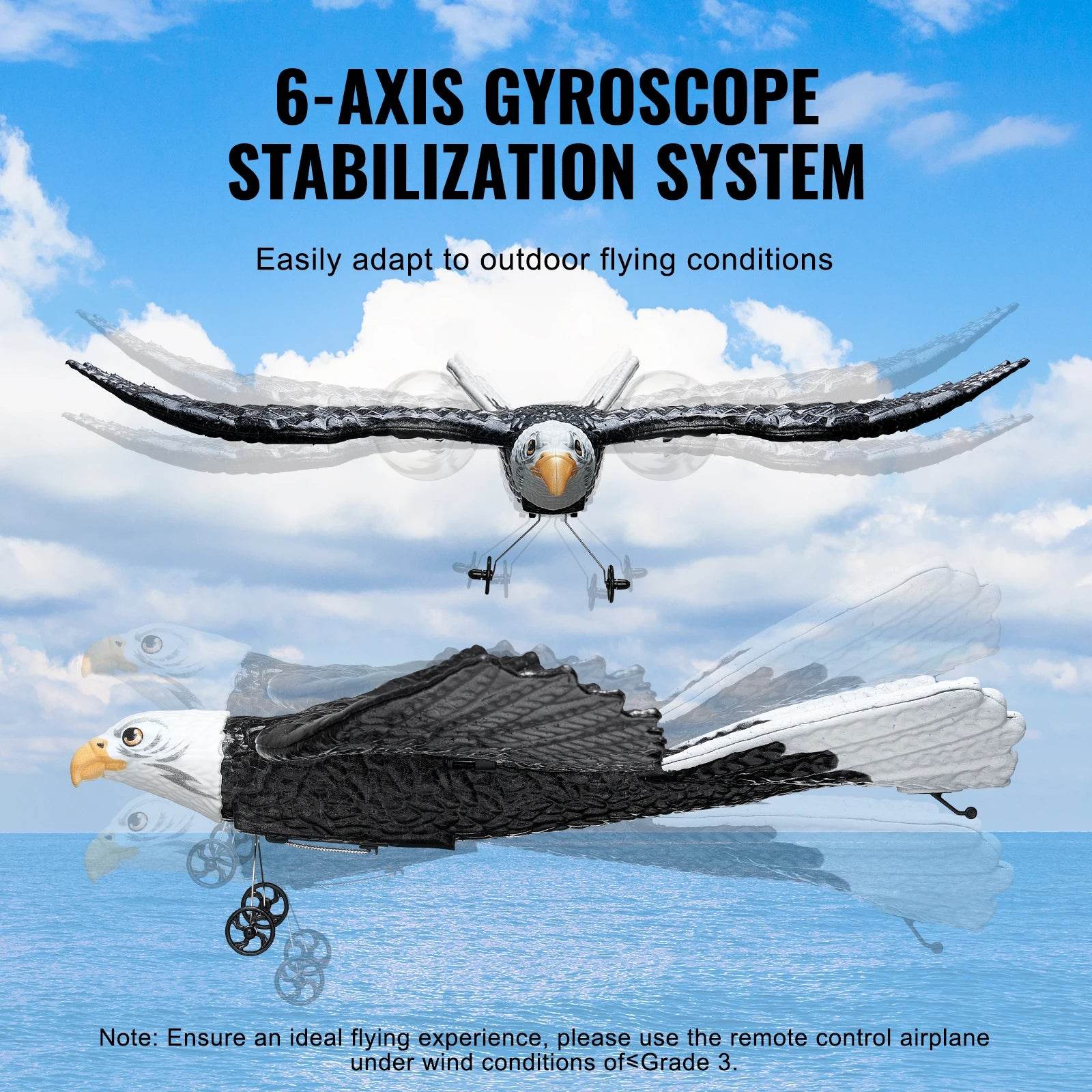 VEVOR RC Plane Wingspan Eagle Aircraft Fighter 2.4G 2CH - ToylandEU