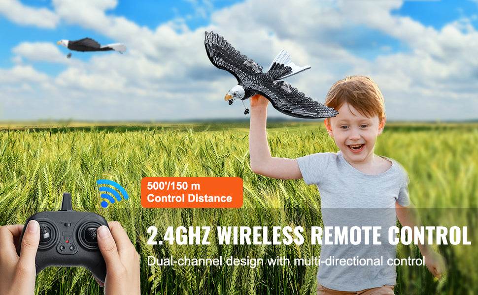 VEVOR RC Plane Wingspan Eagle Aircraft Fighter 2.4G 2CH - ToylandEU