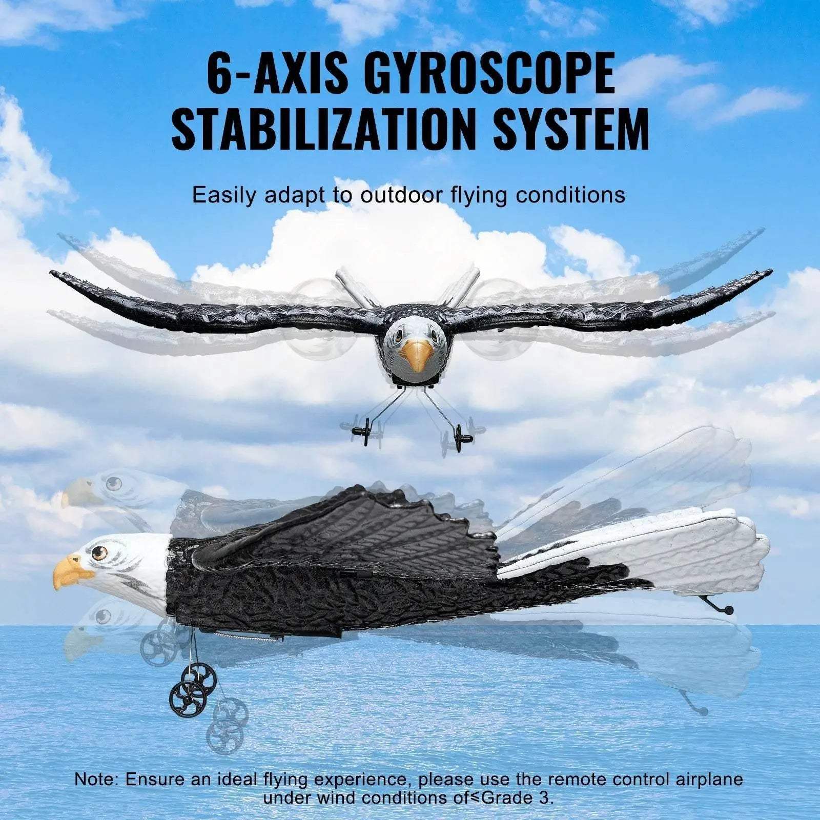 VEVOR RC Plane Wingspan Eagle Aircraft Fighter with 2 Batteries - ToylandEU