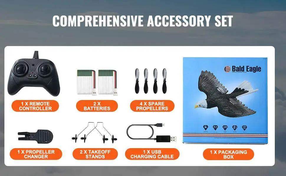VEVOR RC Plane Wingspan Eagle Aircraft Fighter with 2 Batteries - ToylandEU