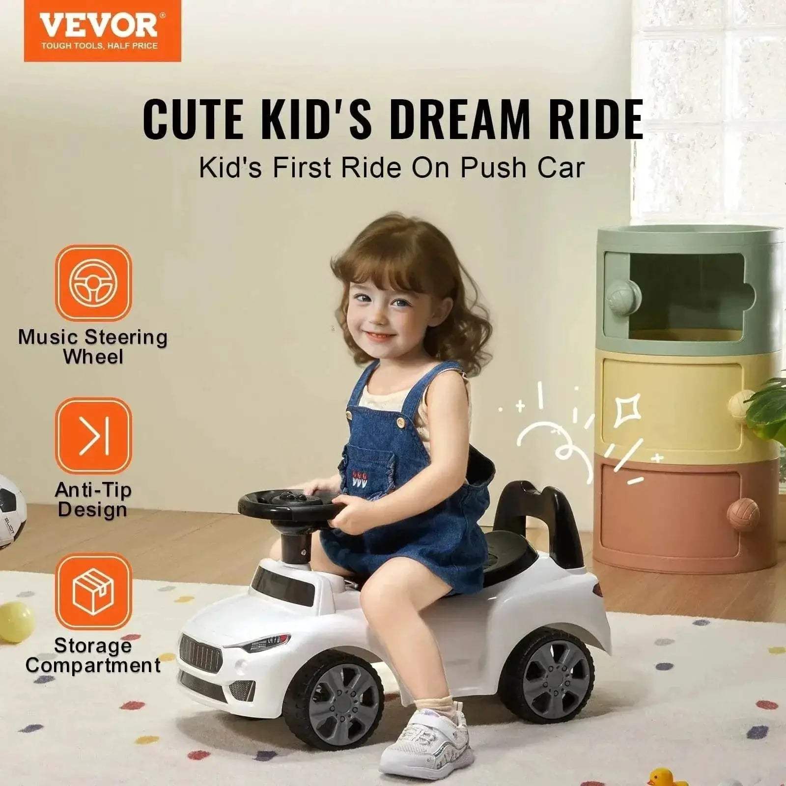 VEVOR Ride On Push Car Classic Kids Ride On Toy Car for Toddlers Ages 1-3 - ToylandEU