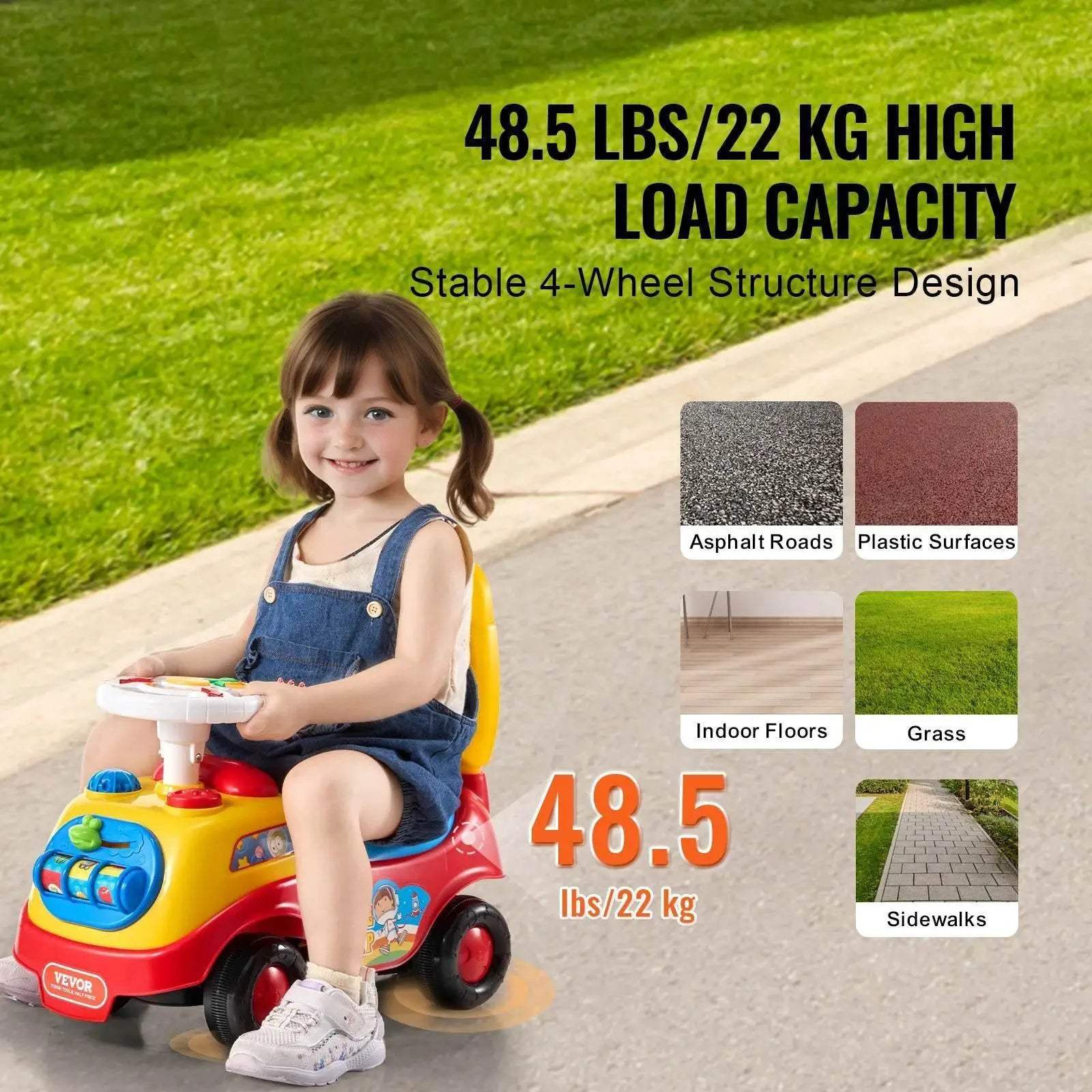  VEVOR Toddler Ride On Push Car with Music and Storage -  ToylandEU™