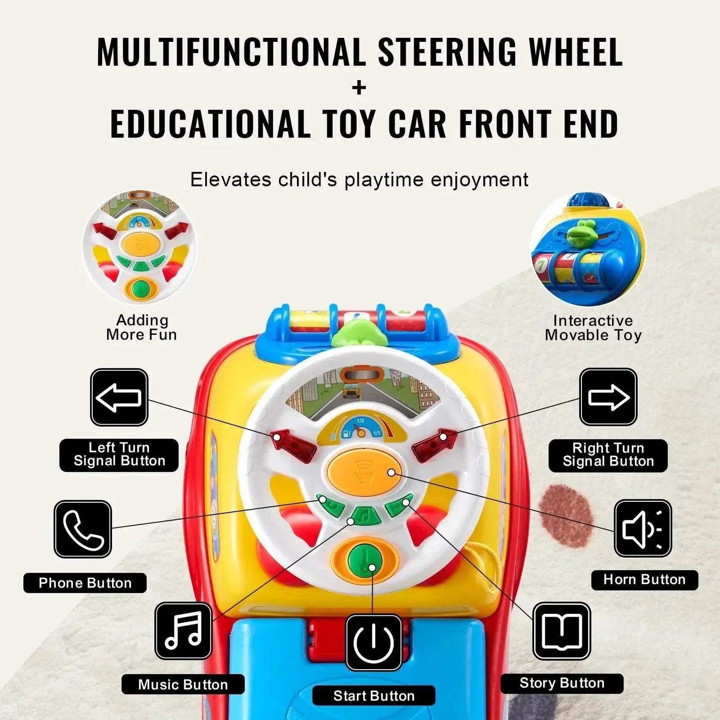  VEVOR Toddler Ride On Push Car with Music and Storage -  ToylandEU™
