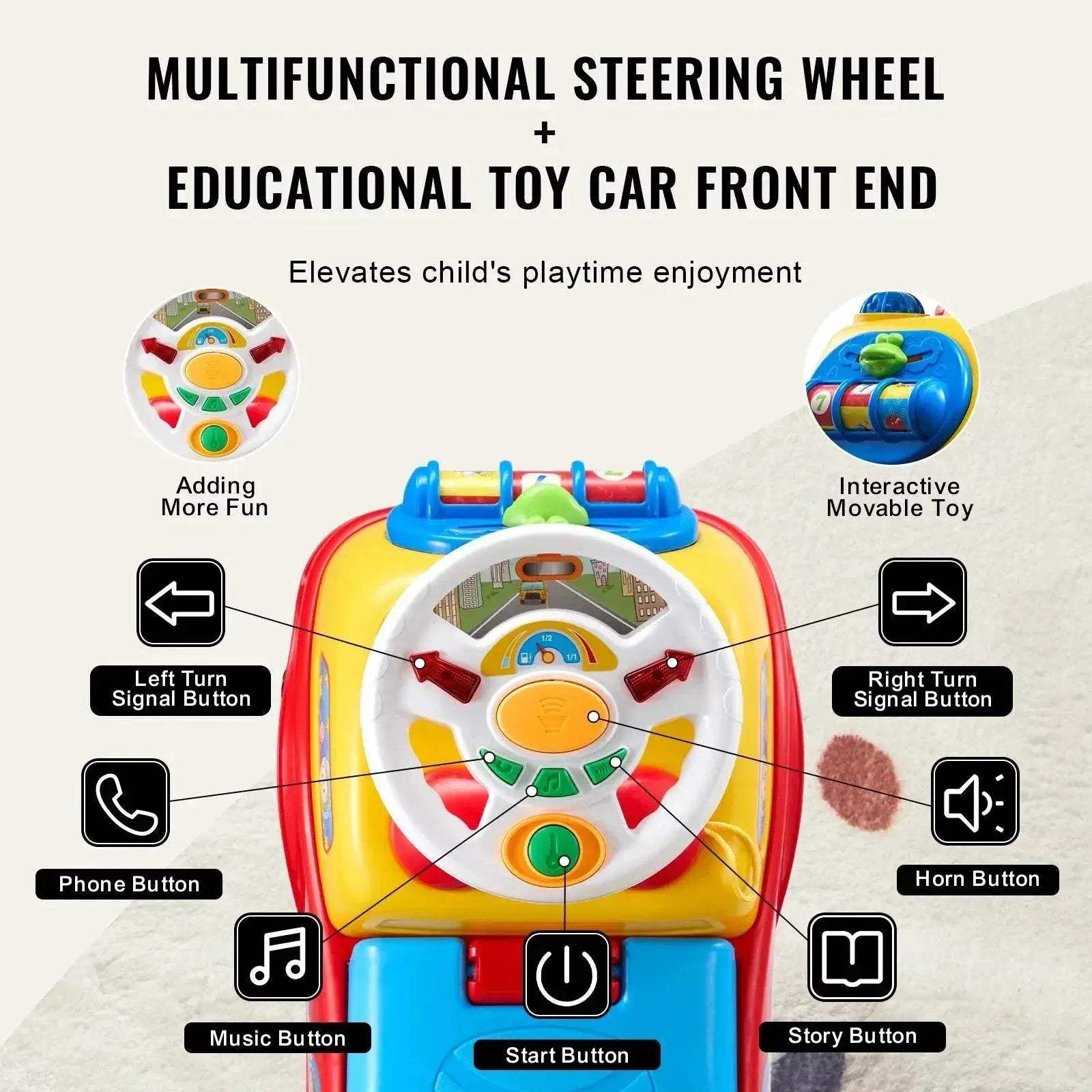  VEVOR Toddler Ride On Push Car with Music and Storage -  ToylandEU™