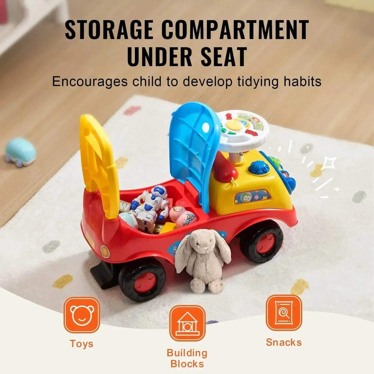  VEVOR Toddler Ride On Push Car with Music and Storage -  ToylandEU™