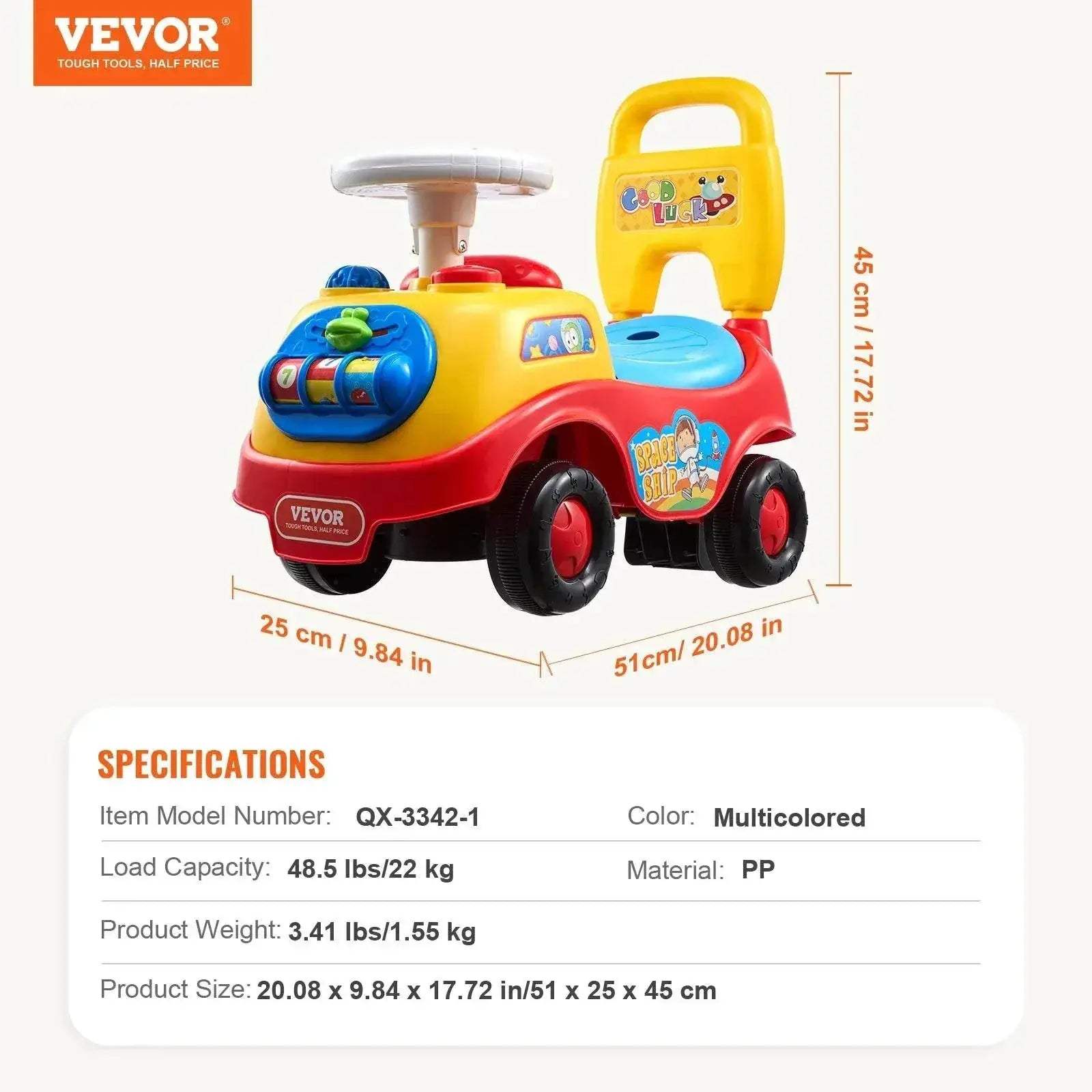  VEVOR Toddler Ride On Push Car with Music and Storage -  ToylandEU™