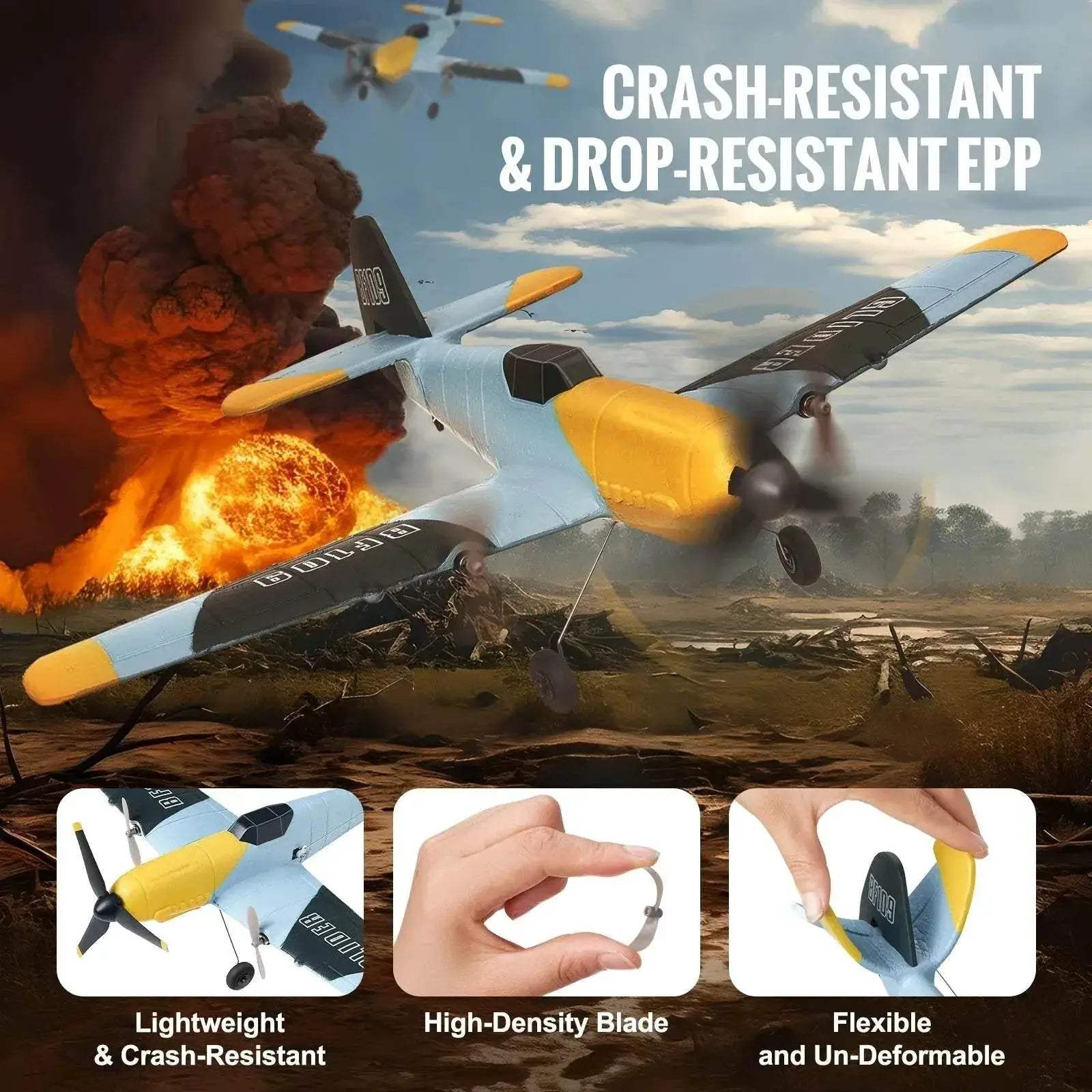  VEVOR Z61 RC Plane BF109 Fighter with 2 Batteries -  ToylandEU™