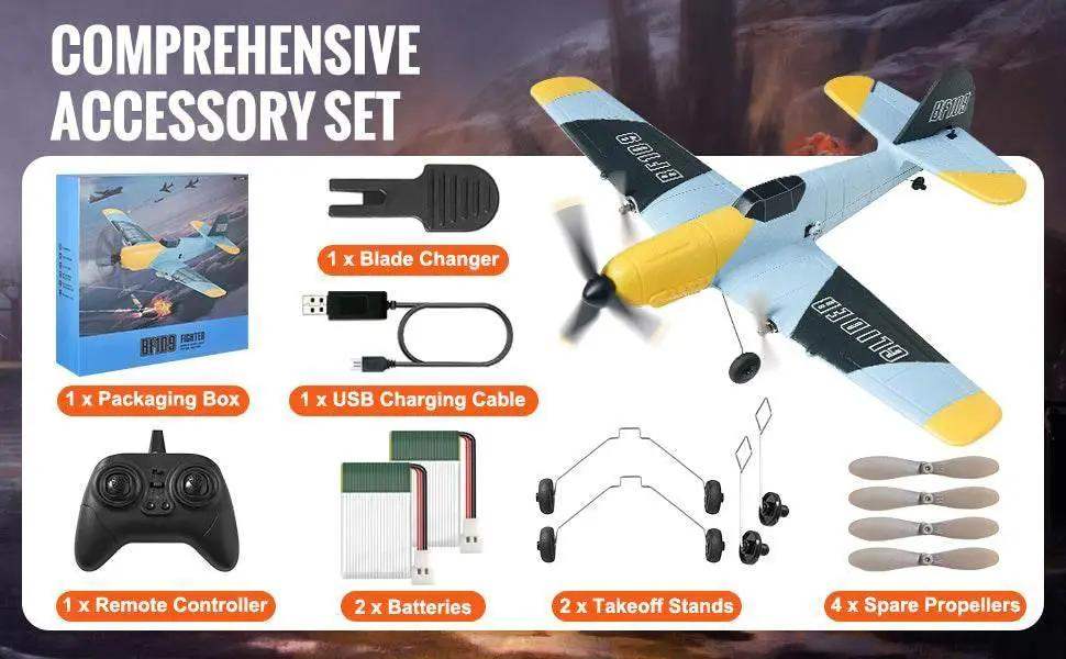  VEVOR Z61 RC Plane BF109 Fighter with 2 Batteries -  ToylandEU™