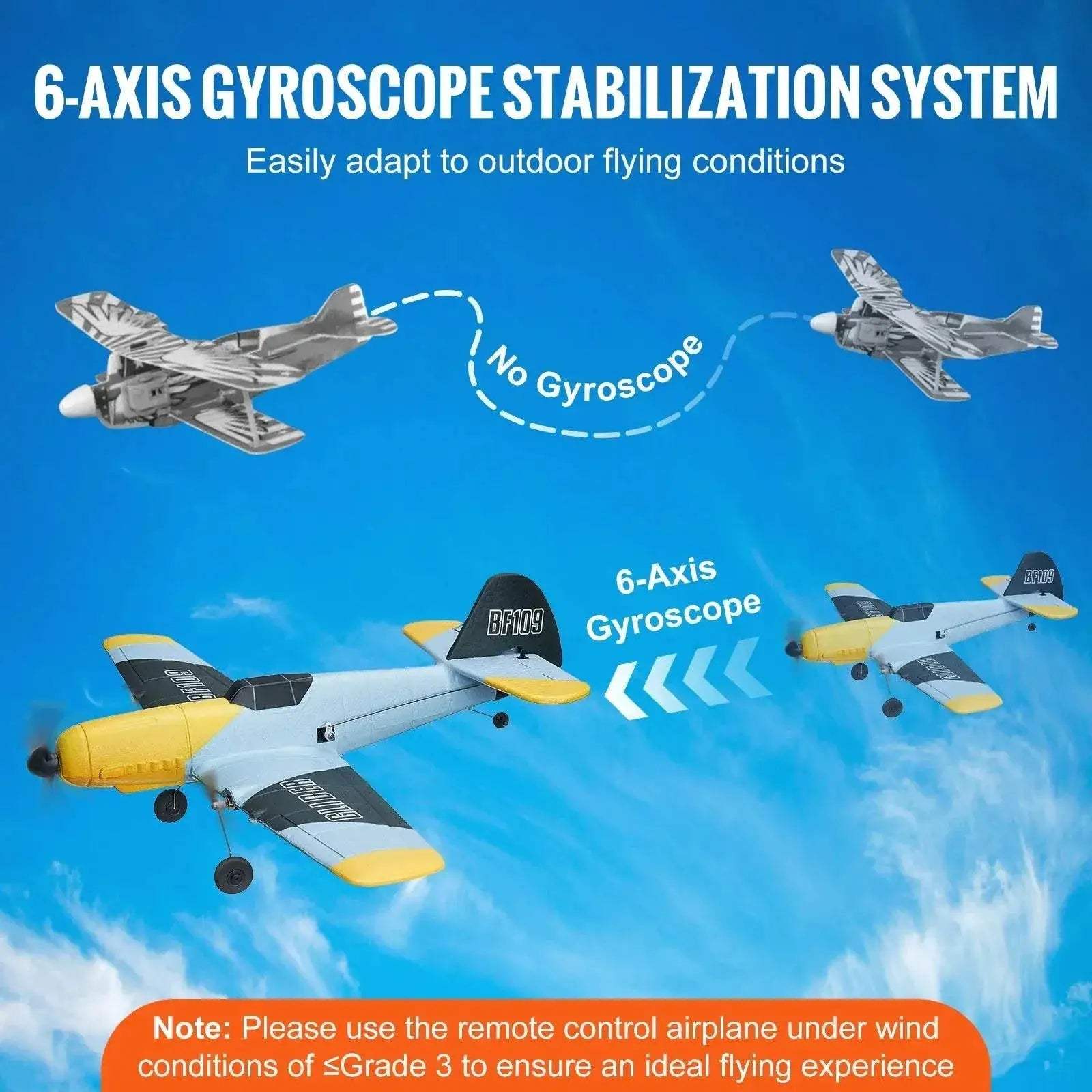  VEVOR Z61 RC Plane BF109 Fighter with 2 Batteries -  ToylandEU™