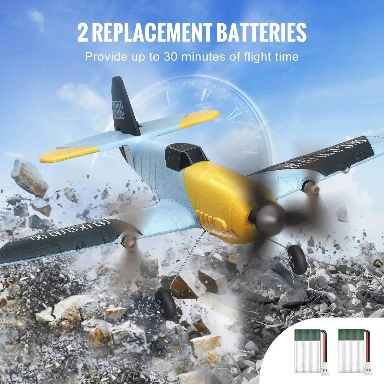  VEVOR Z61 RC Plane BF109 Fighter with 2 Batteries -  ToylandEU™