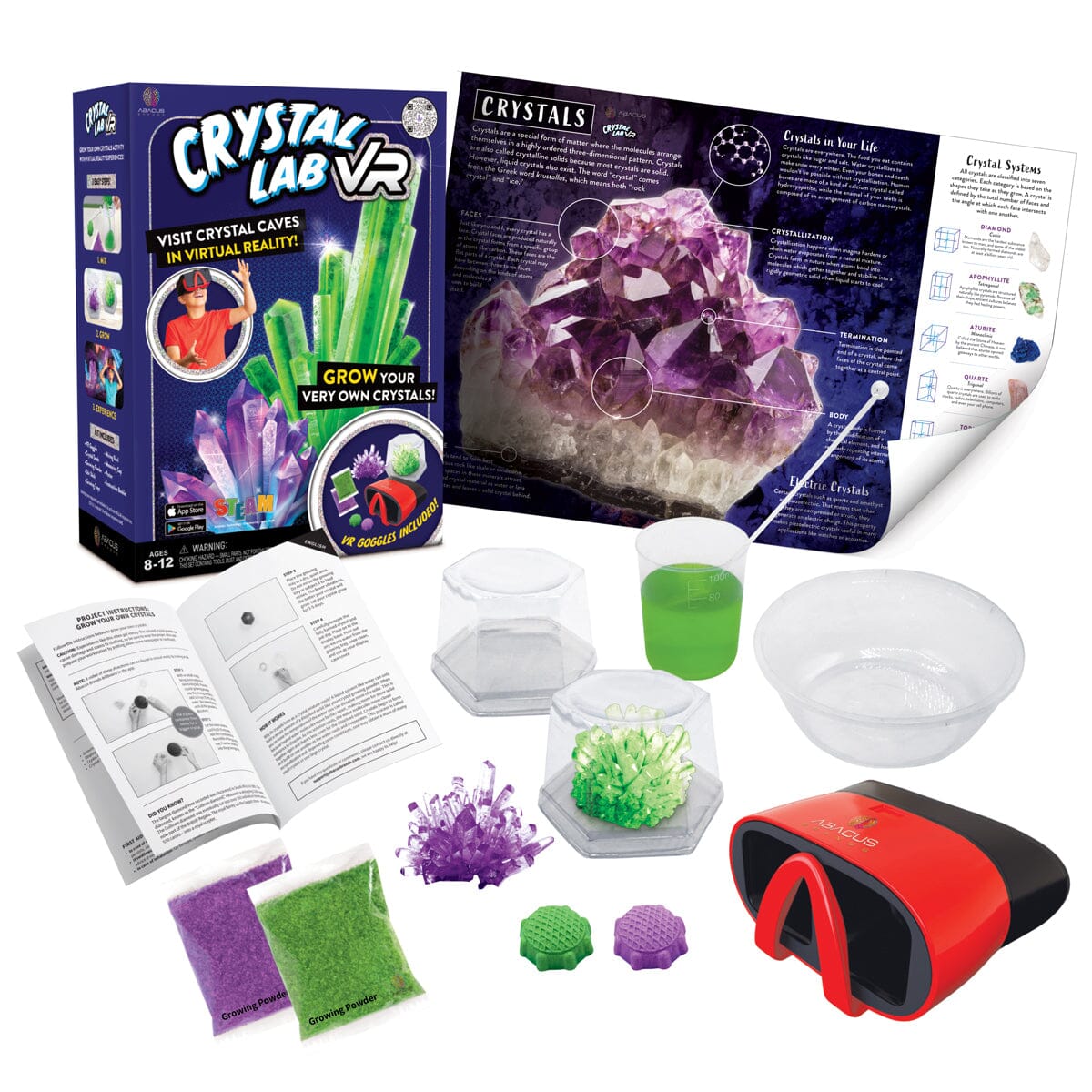 VR Crystal Growing Kit | Includes VR Goggles | Toylandeu™