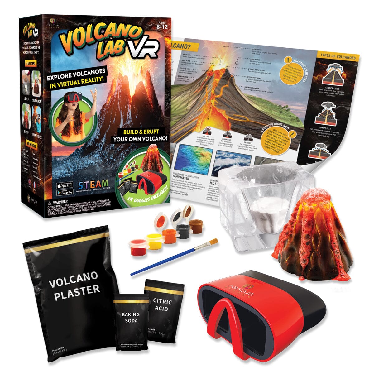 VR Volcano Kit | Interactive Plaster Build | Toylandeu