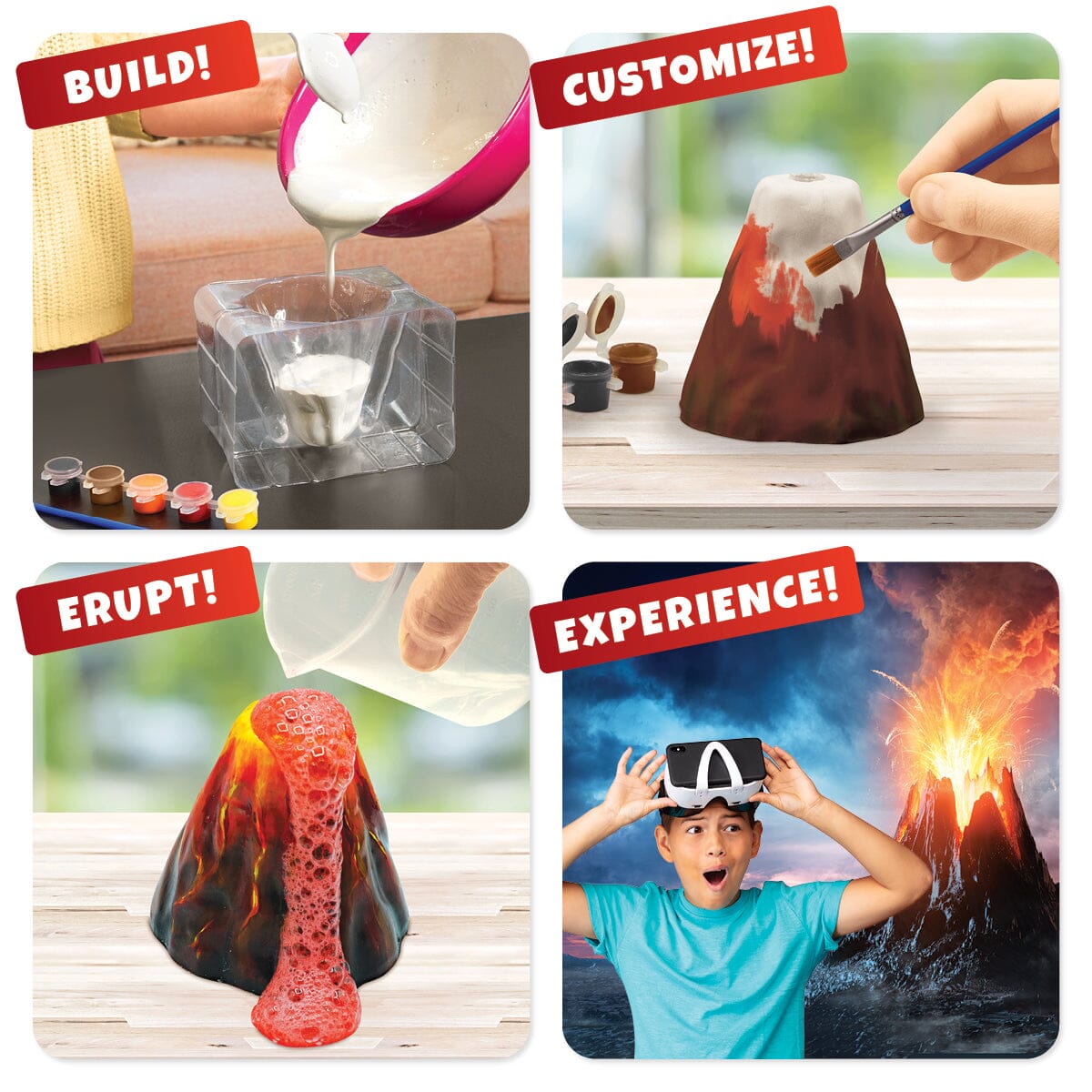 VR Volcano Kit | Interactive Plaster Build | Toylandeu