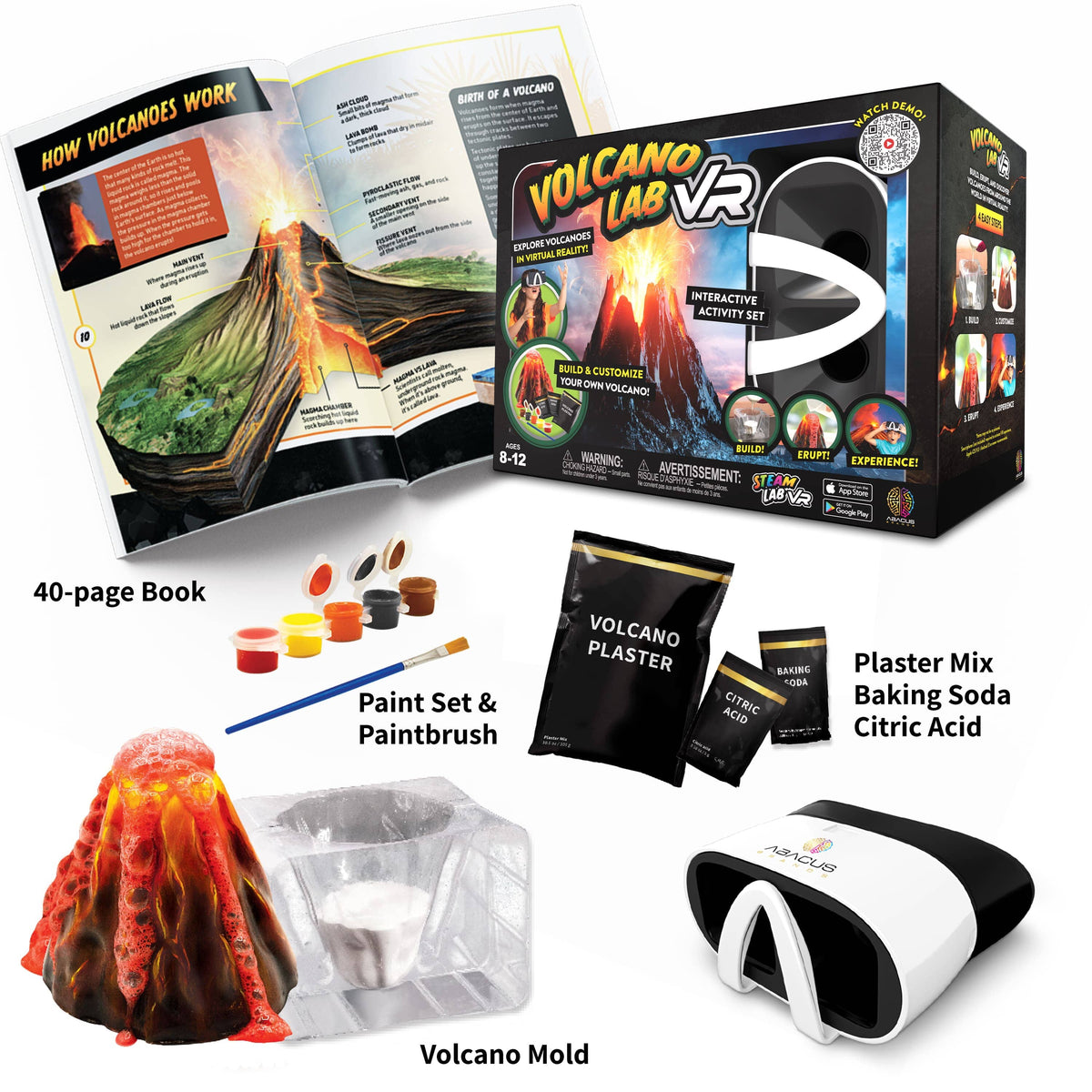 VR Volcano Science Kit | With VR Goggles & Plaster | Toylandeu™