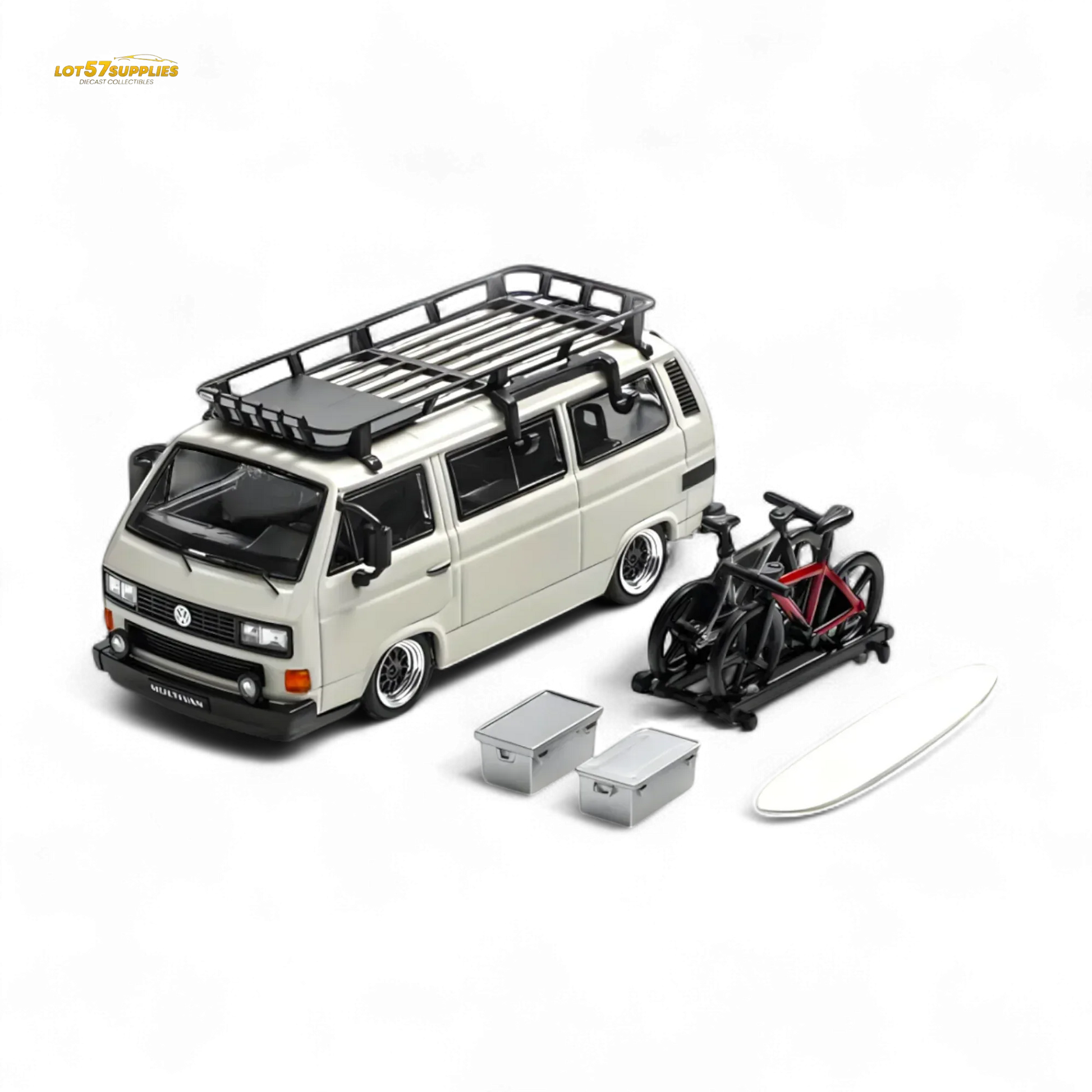 VW T3 Lowrider 1:64 Matte White Display Accessories - ToylandEU