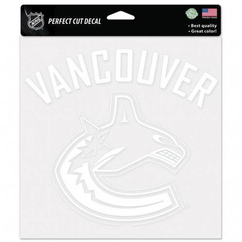 Vancouver Canucks 8x8 White Perfect Cut Decal Sticker - ToylandEU