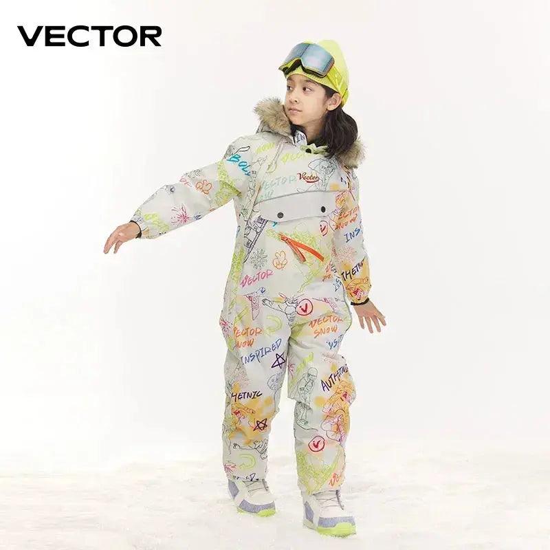  Vector Kids Waterproof Ski Jumpsuit Hooded Warm Lined -  ToylandEU™