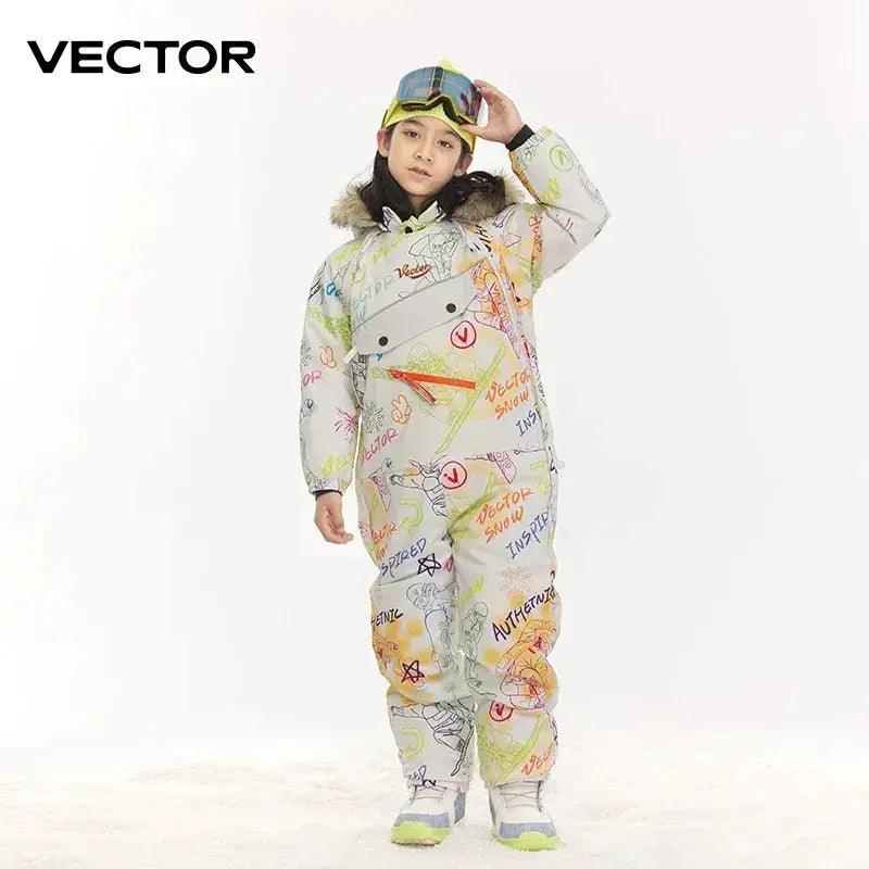  Vector Kids Waterproof Ski Jumpsuit Hooded Warm Lined -  ToylandEU™