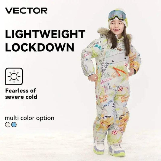  Vector Kids Waterproof Ski Jumpsuit Hooded Warm Lined -  ToylandEU™
