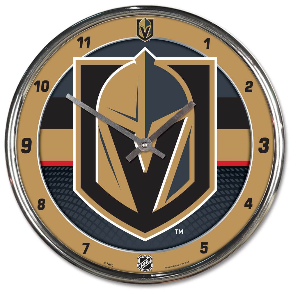 Vegas Golden Knights Chrome Round Wall Clock 12 Inch - ToylandEU