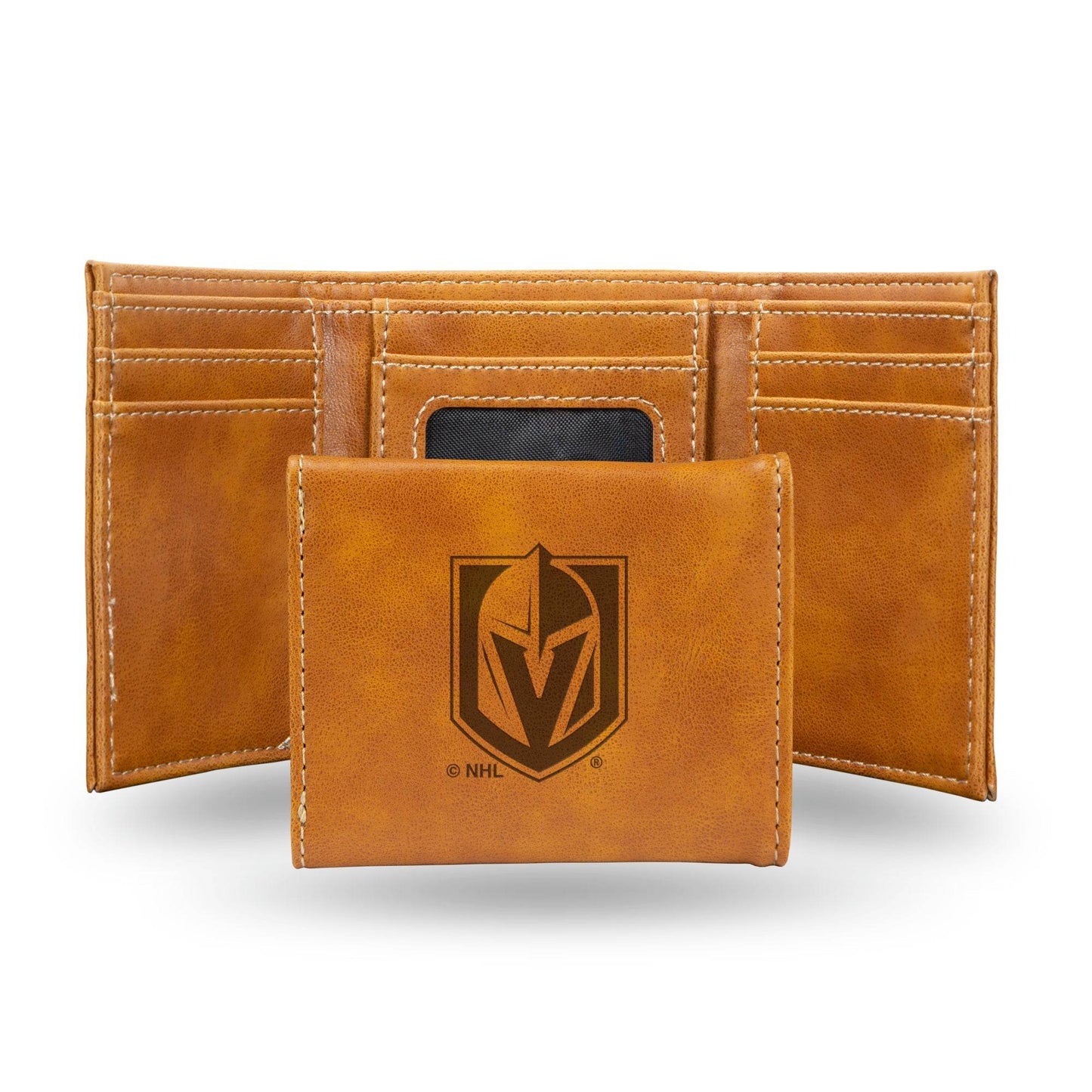 Vegas Golden Knights Trifold Wallet Laser Engraved Leather - ToylandEU