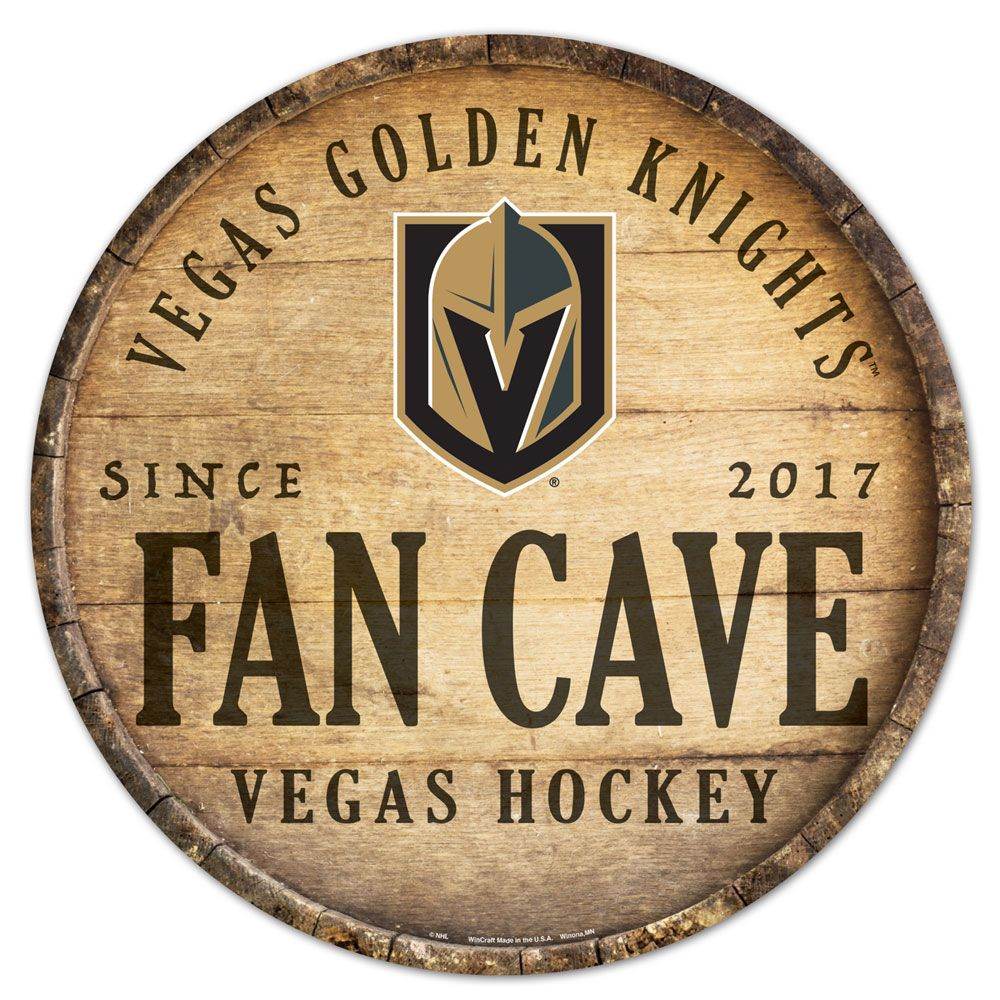 Vegas Golden Knights Wood Sign 14 Inch Round Barrel Top - ToylandEU