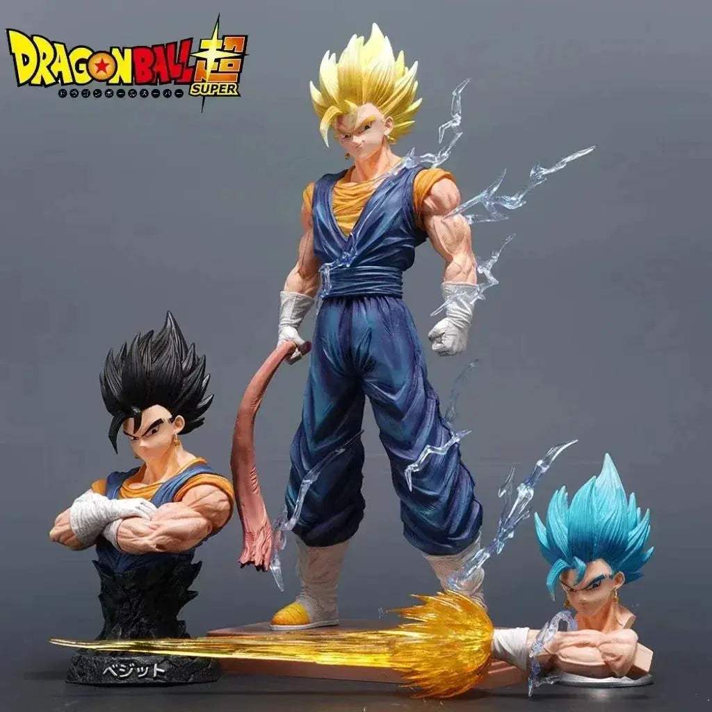 Vegito Super Saiyan Blue Gogeta 3 Heads 2 Bodies Action Figure, Dragon Ball Z Anime Figurines 32 CM - ToylandEU