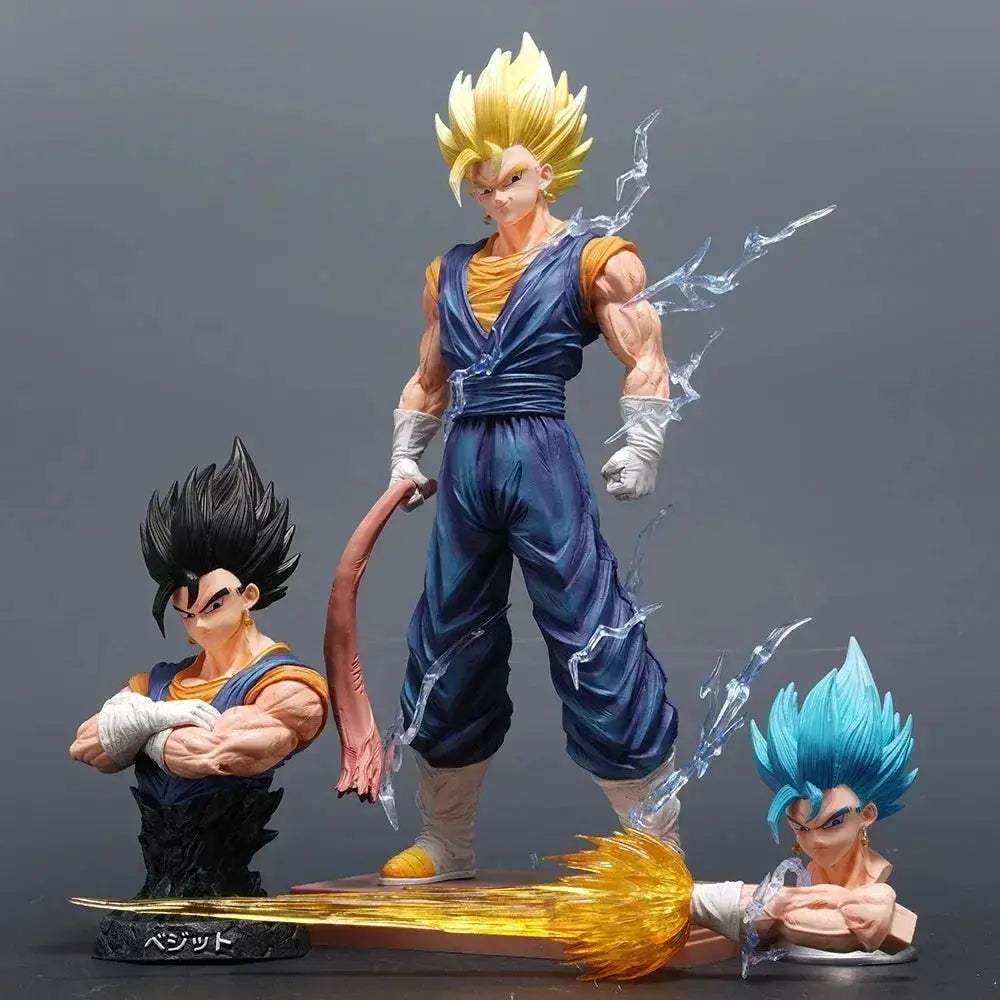 Vegito Super Saiyan Blue Gogeta 3 Heads 2 Bodies Action Figure, Dragon Ball Z Anime Figurines 32 CM - ToylandEU