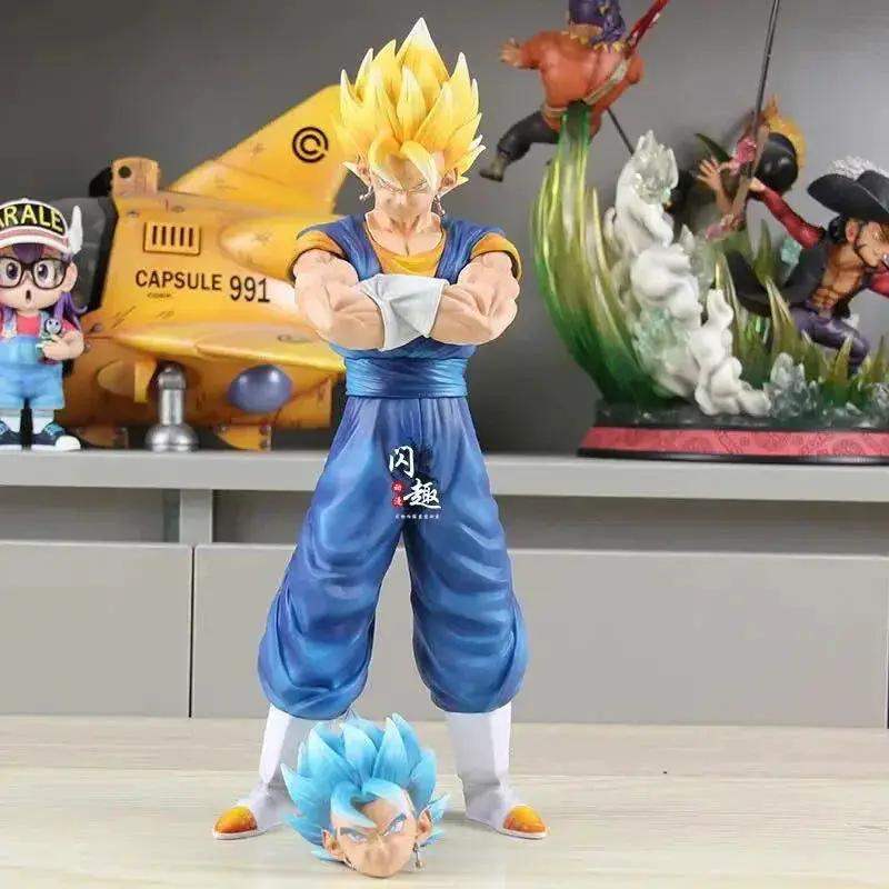Vegito and Gogeta Anime Figurines, Swapable Super Saiyan and Blue Heads Dragon Ball Super GT 30 CM - ToylandEU