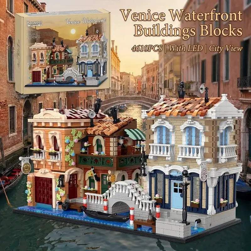 Venice Waterfront LED House LEGO Compatible Modular Brick Kit - ToylandEU