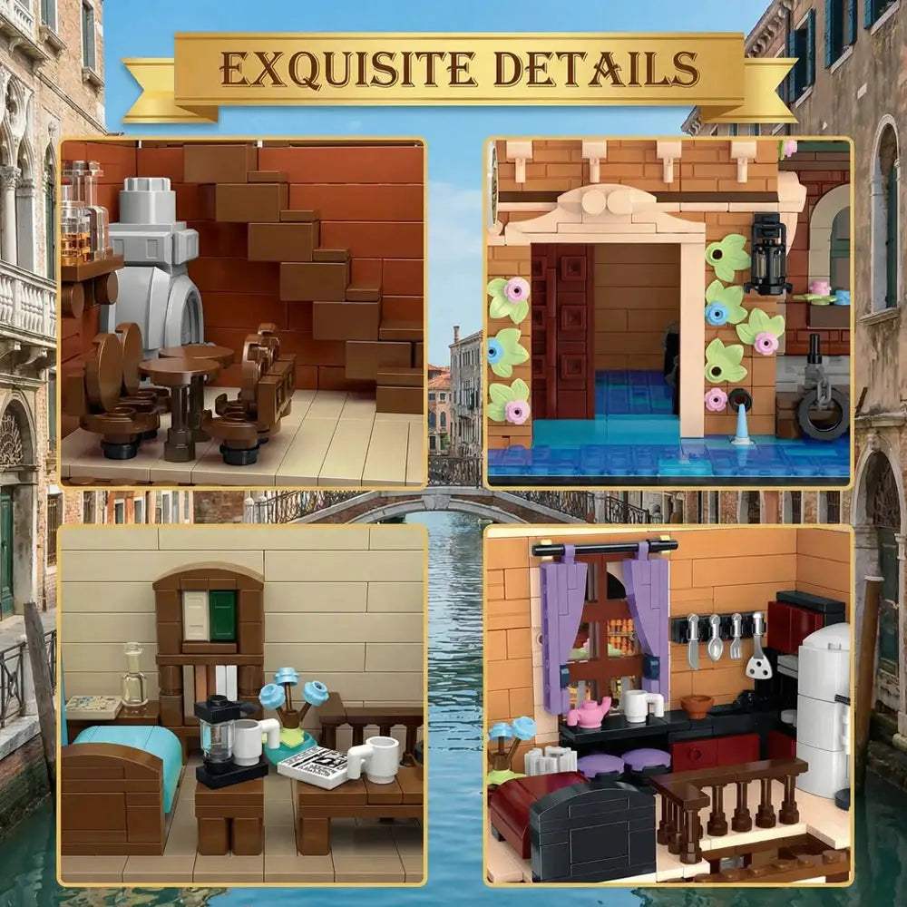 Venice Waterfront LED House LEGO Compatible Modular Brick Kit - ToylandEU
