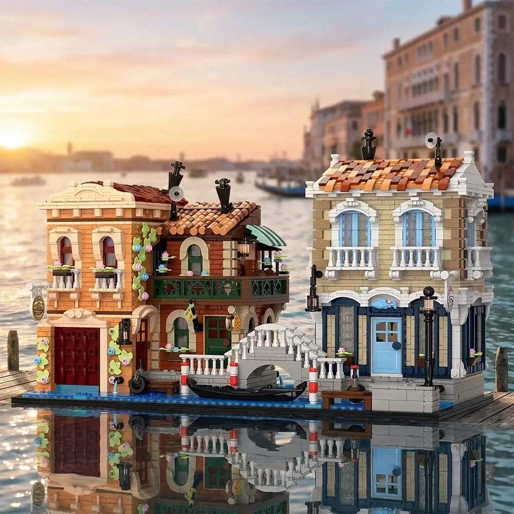 Venice Waterfront LED House LEGO Compatible Modular Brick Kit - ToylandEU
