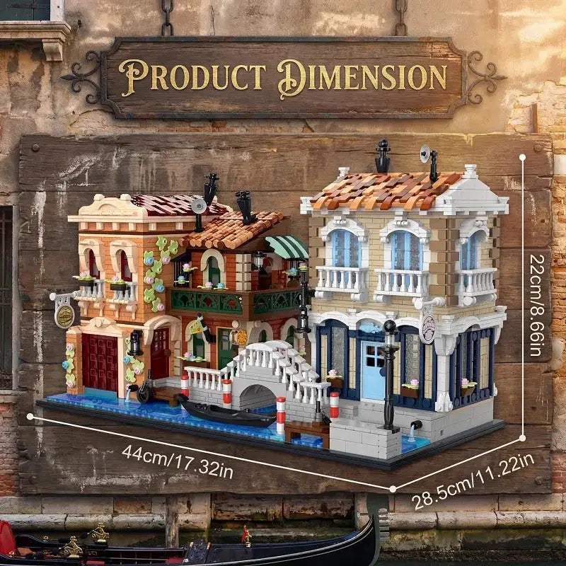 Venice Waterfront LED House LEGO Compatible Modular Brick Kit - ToylandEU