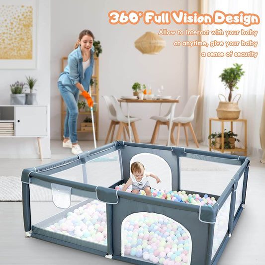 Versatile Baby Playpen with Safety Gate and Breathable Mesh for Toddlers - ToylandEU