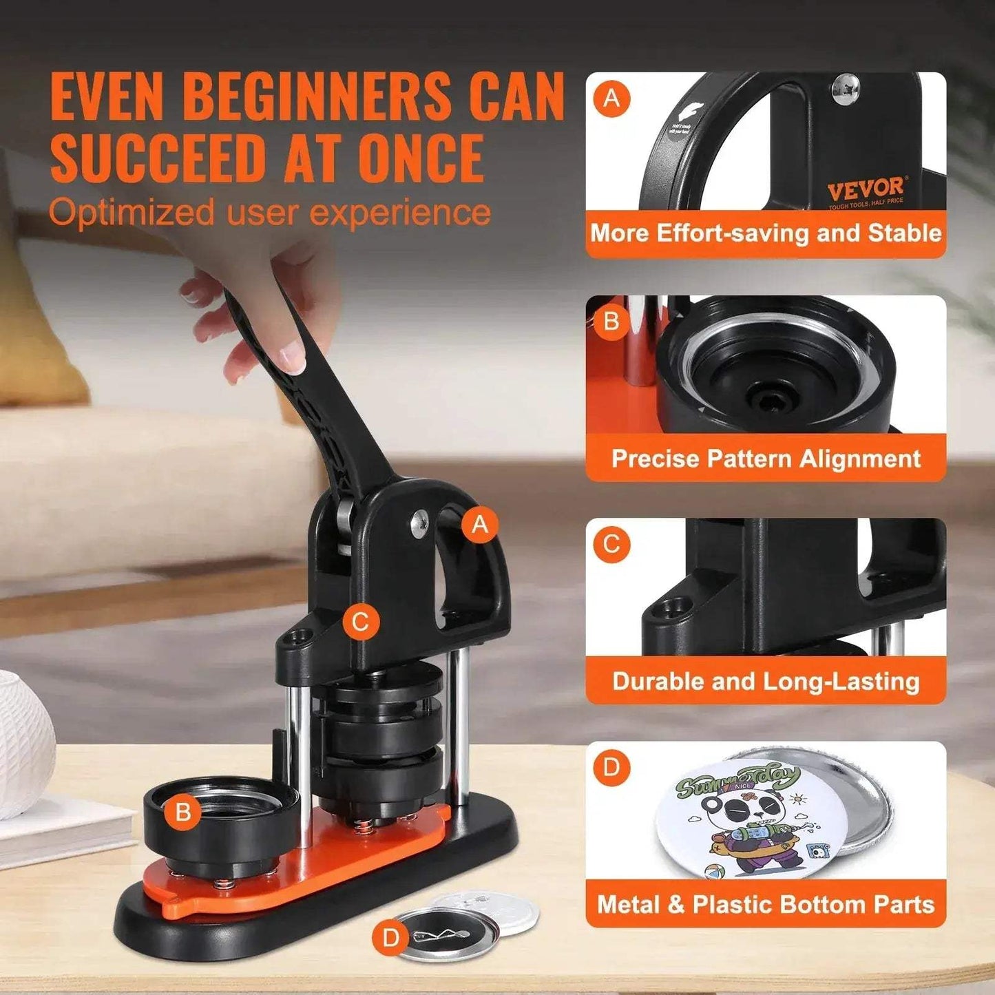 Versatile Button Maker Kit With 25 32 58 Pin System - ToylandEU