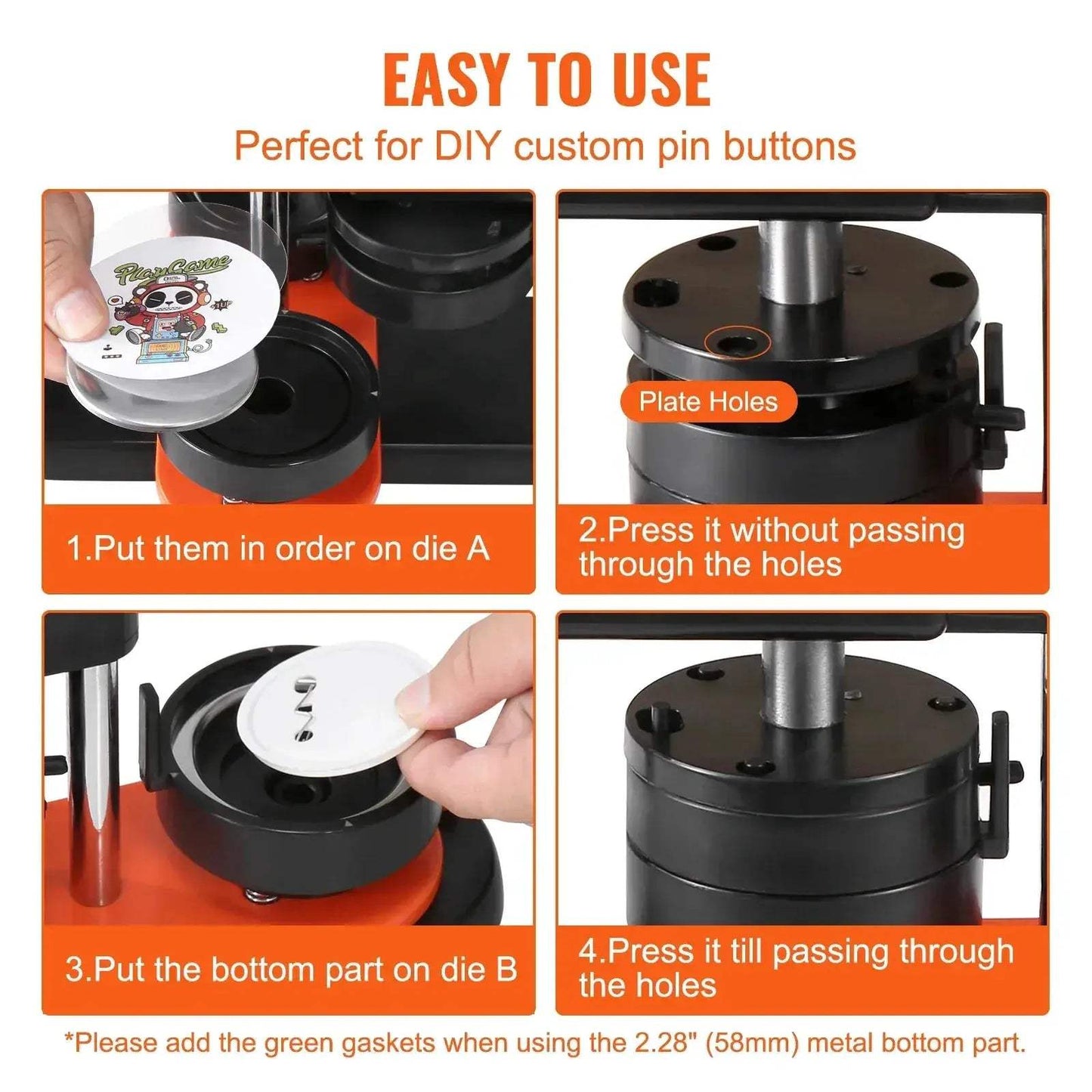 Versatile Button Maker Kit With 25 32 58 Pin System - ToylandEU