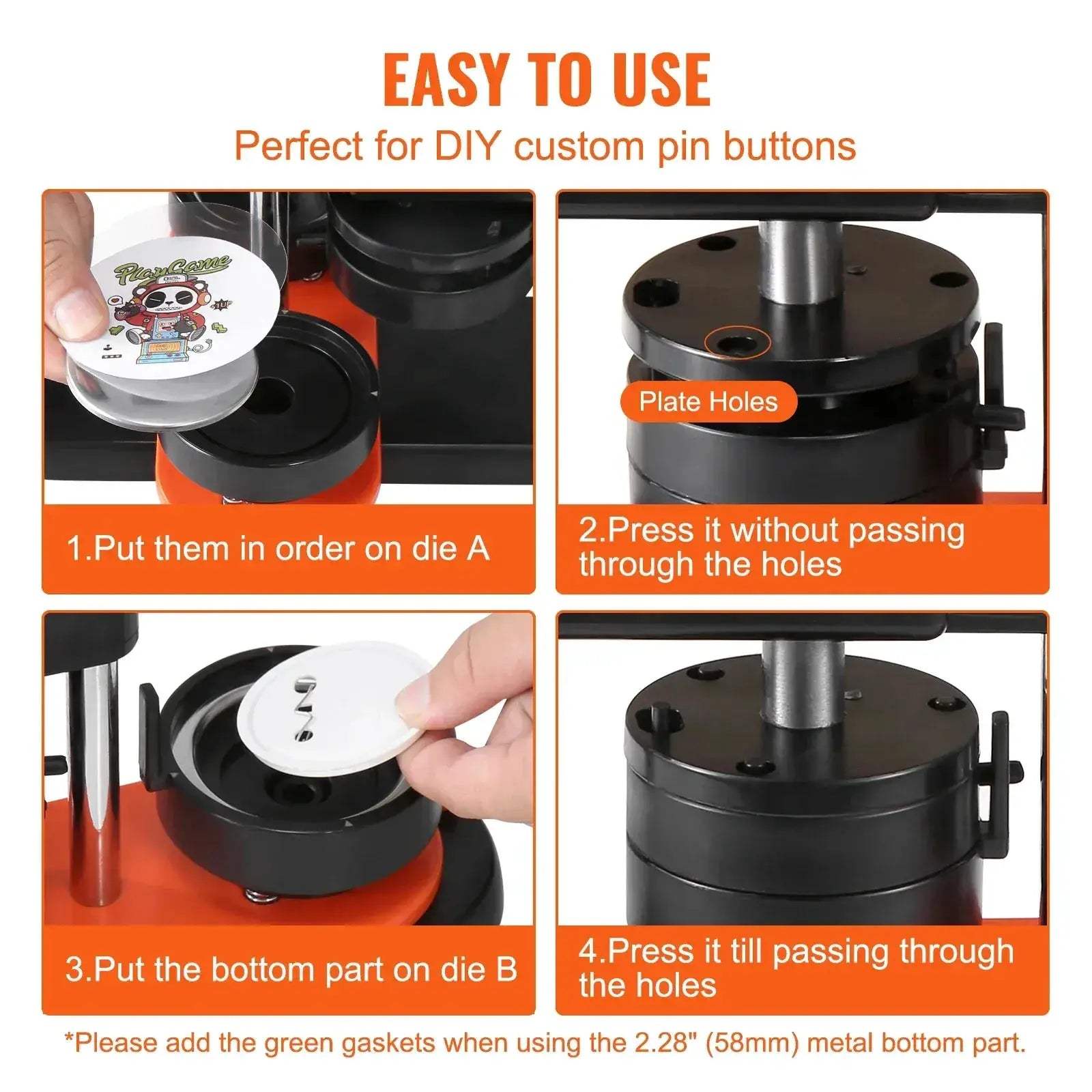 Versatile Button Maker Kit With 25 32 58 Pin System - ToylandEU