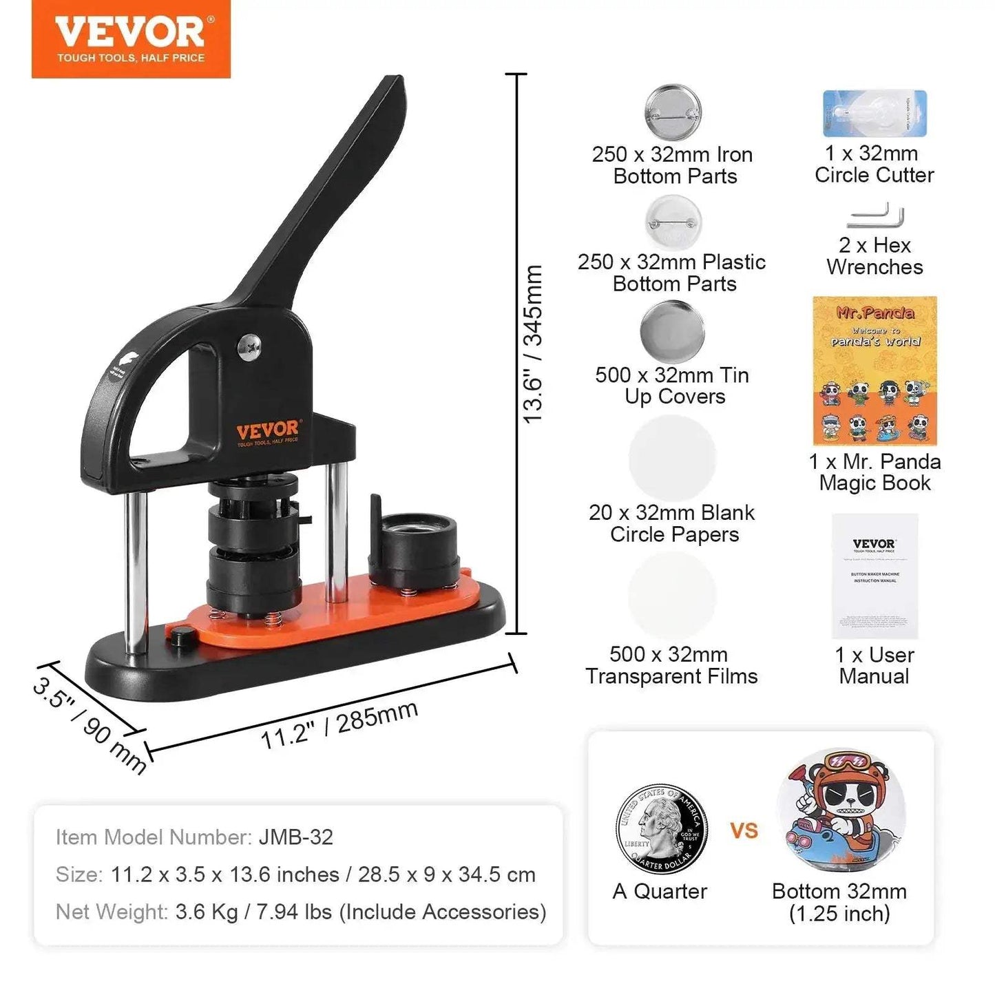 Versatile Button Maker Kit With 25 32 58 Pin System - ToylandEU