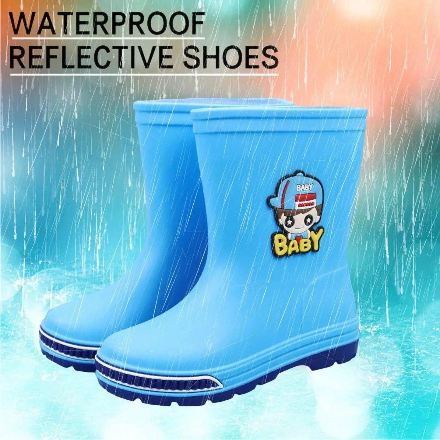  Versatile Waterproof Rubber Rain Boots for Kids - Yellow, Blue, Green, Pink with Removable Cotton Liners -  ToylandEU™