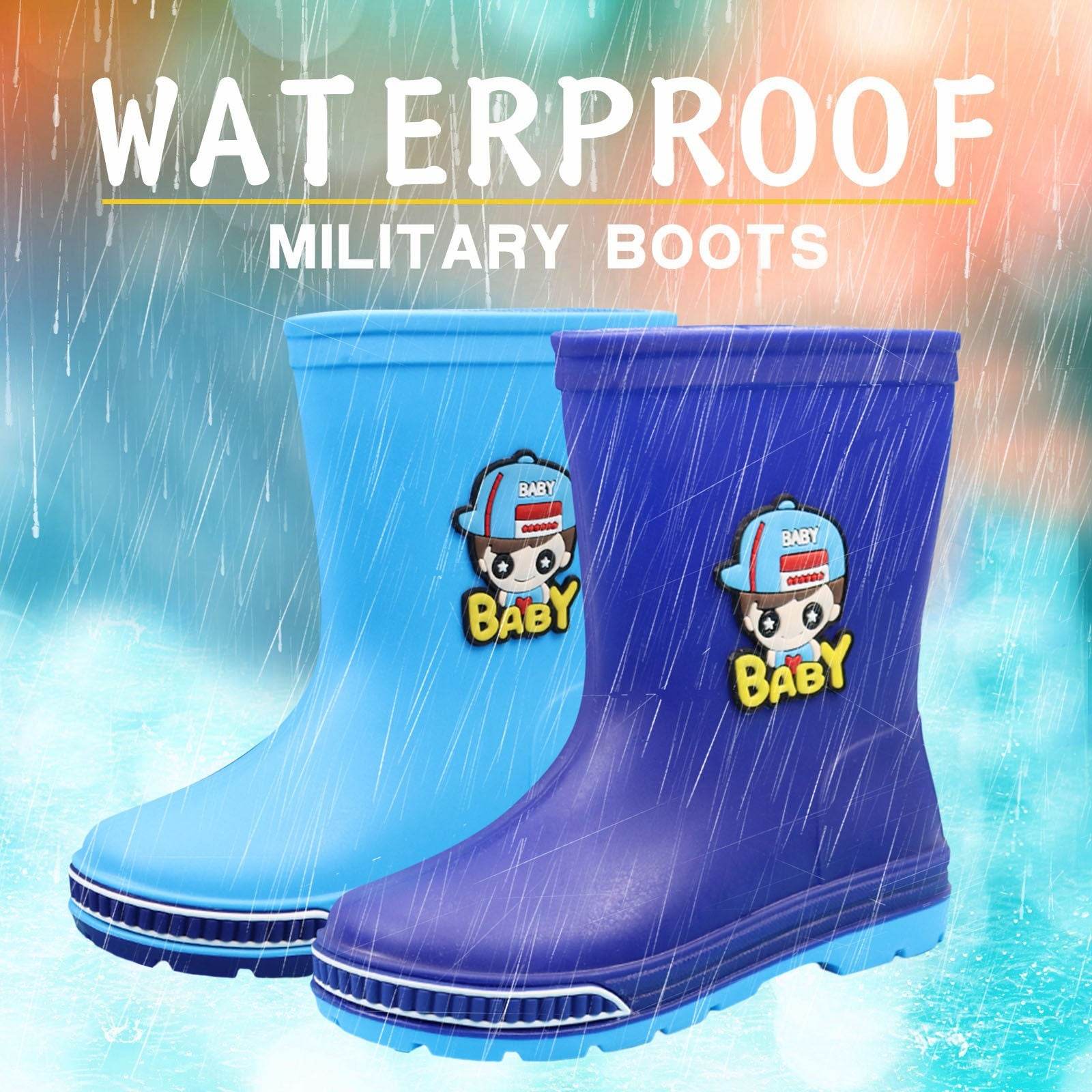 Versatile Waterproof Rubber Rain Boots for Kids - Yellow, Blue, Green, Pink with Removable Cotton Liners - ToylandEU
