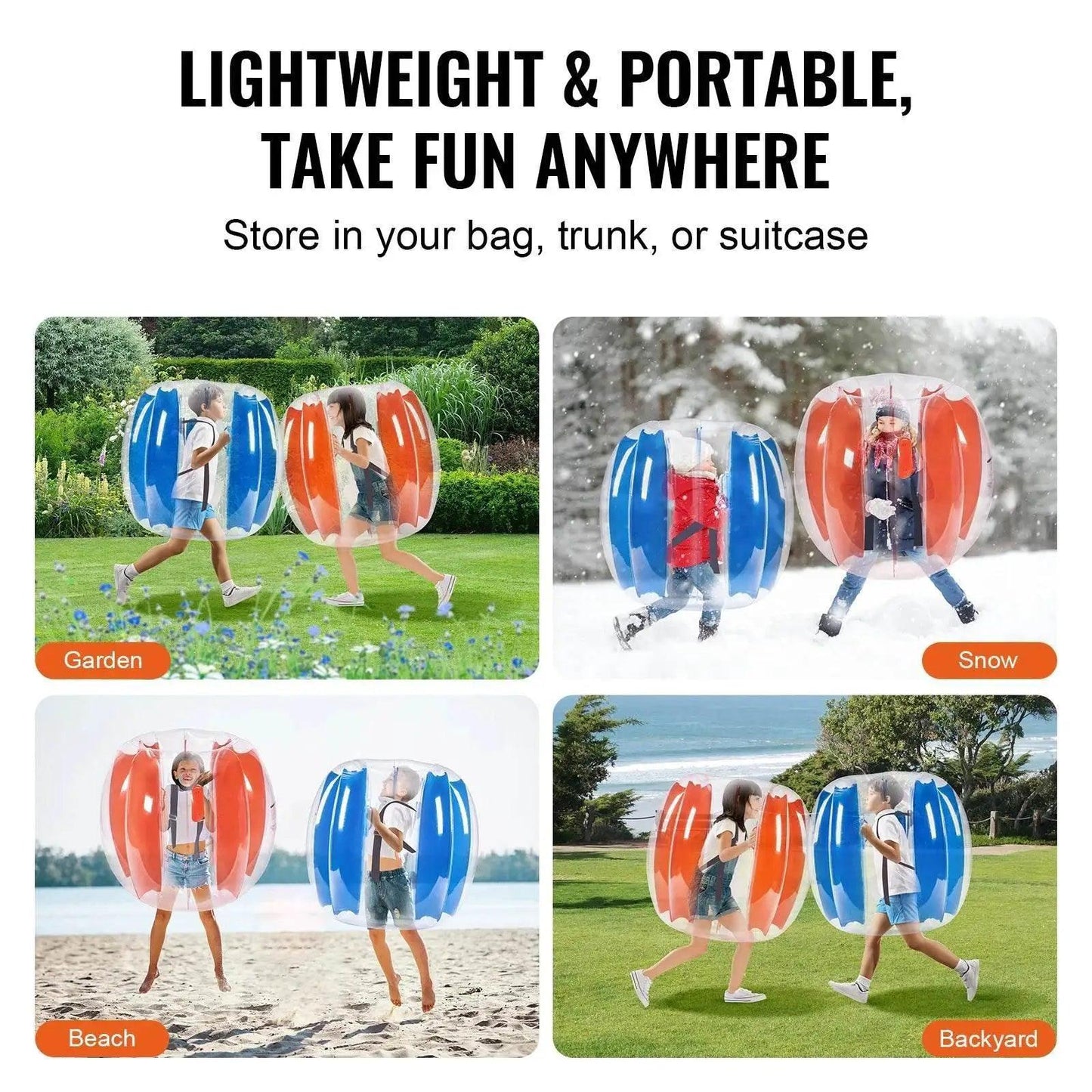  Vevor 2-Pack 2/3Ft Inflatable Bumper Balls for Kids and Teens Durable PVC Body Sumo Zorb Balls Human Hamster Bubble Balls -  ToylandEU™